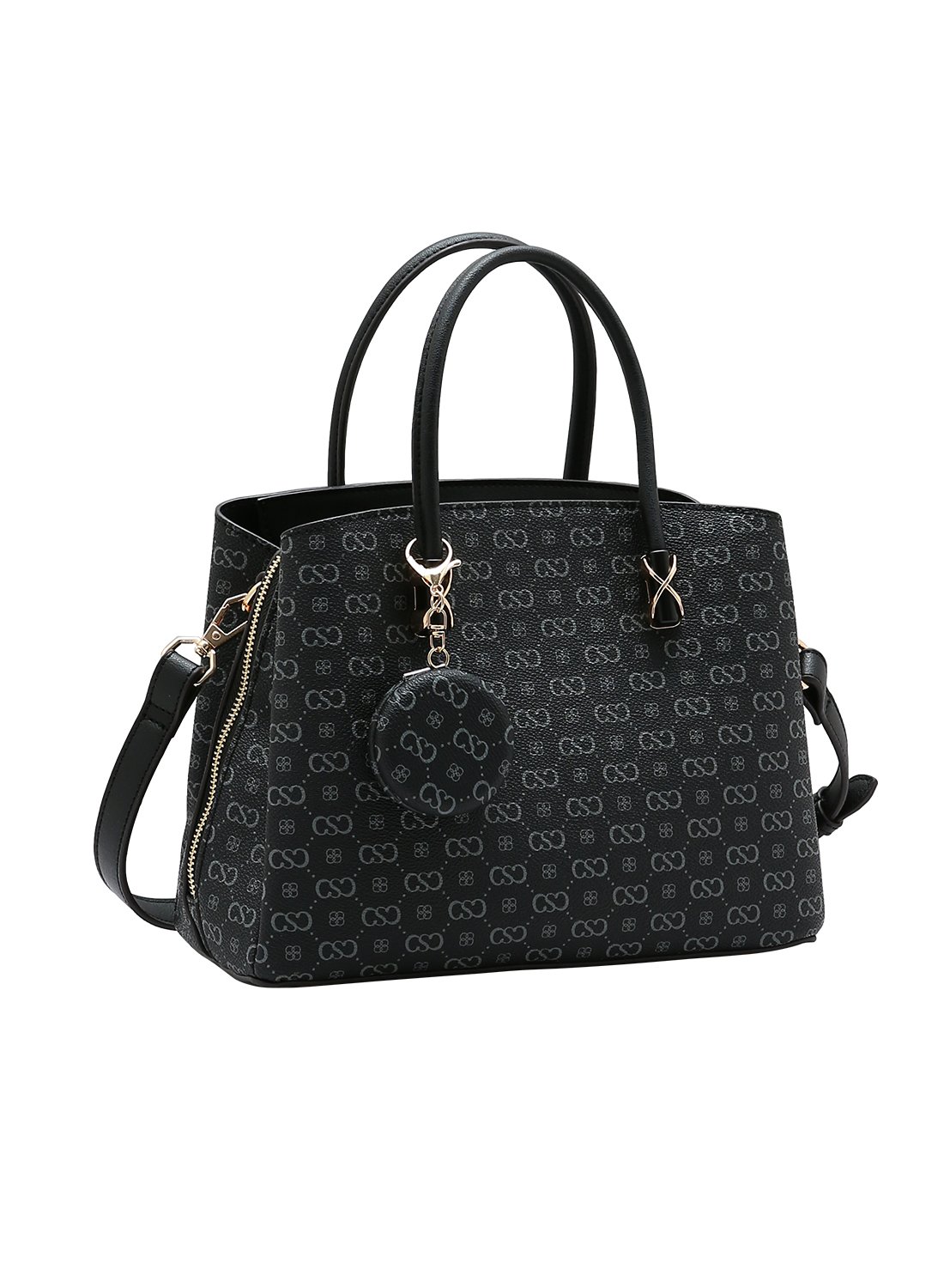 Bolsa Feminina Chenson Original Monograma Elegance - Preta Alca de Mao