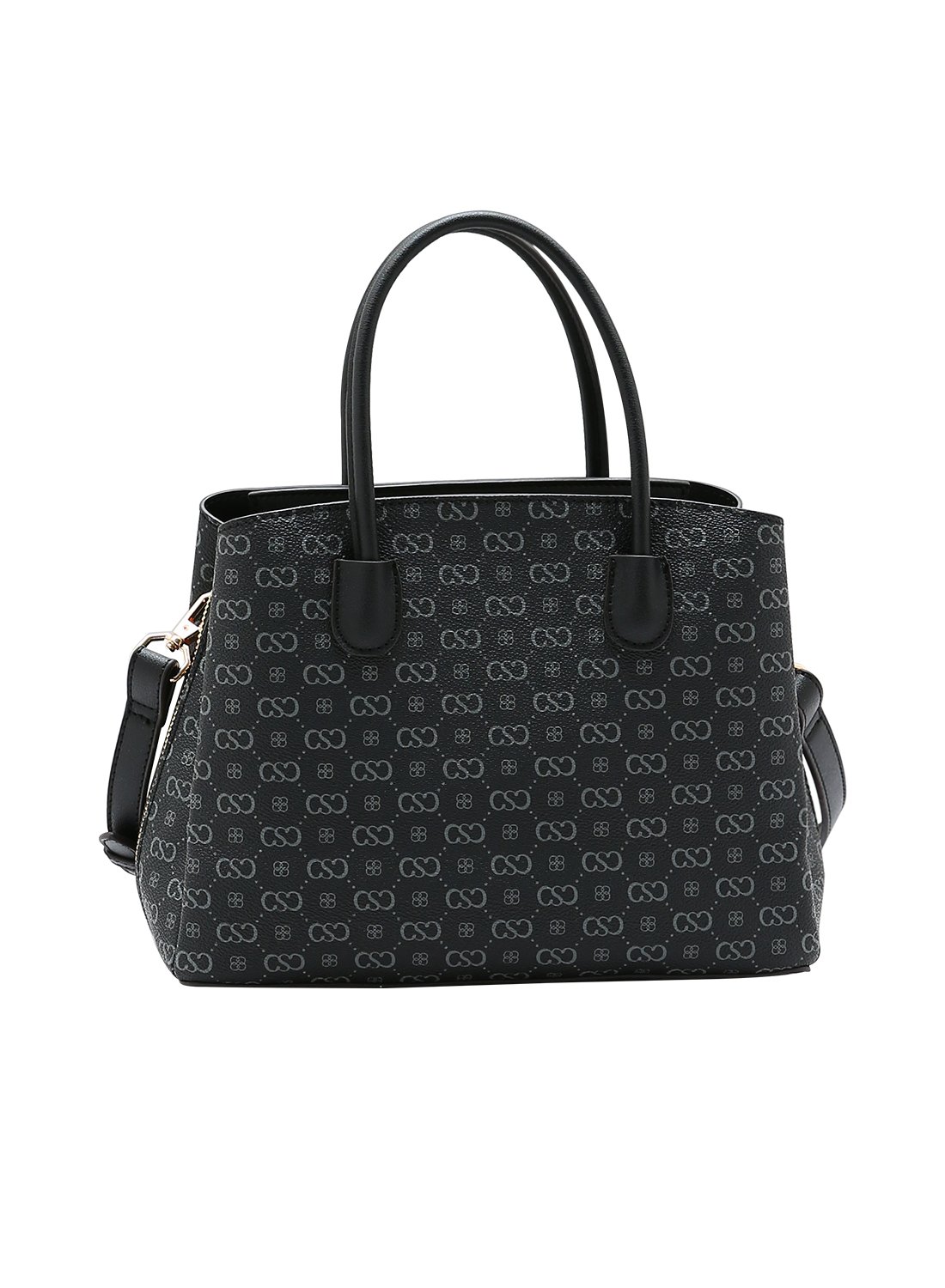Bolsa Feminina Chenson Original Monograma Elegance - Preta Alca de Mao Preto 4