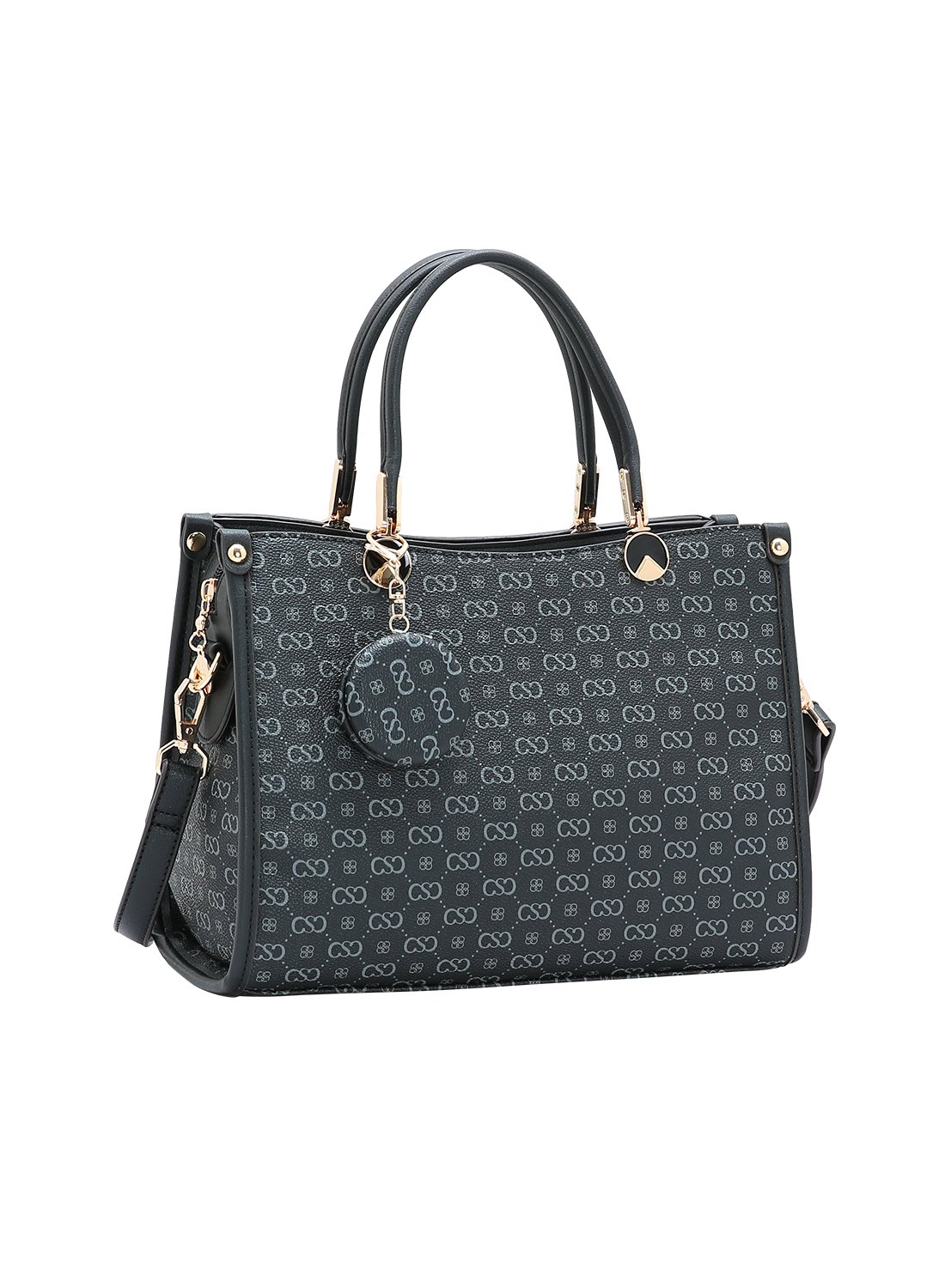 Bolsa Chenson Original Monograma Elegance Preta Alca de Mao