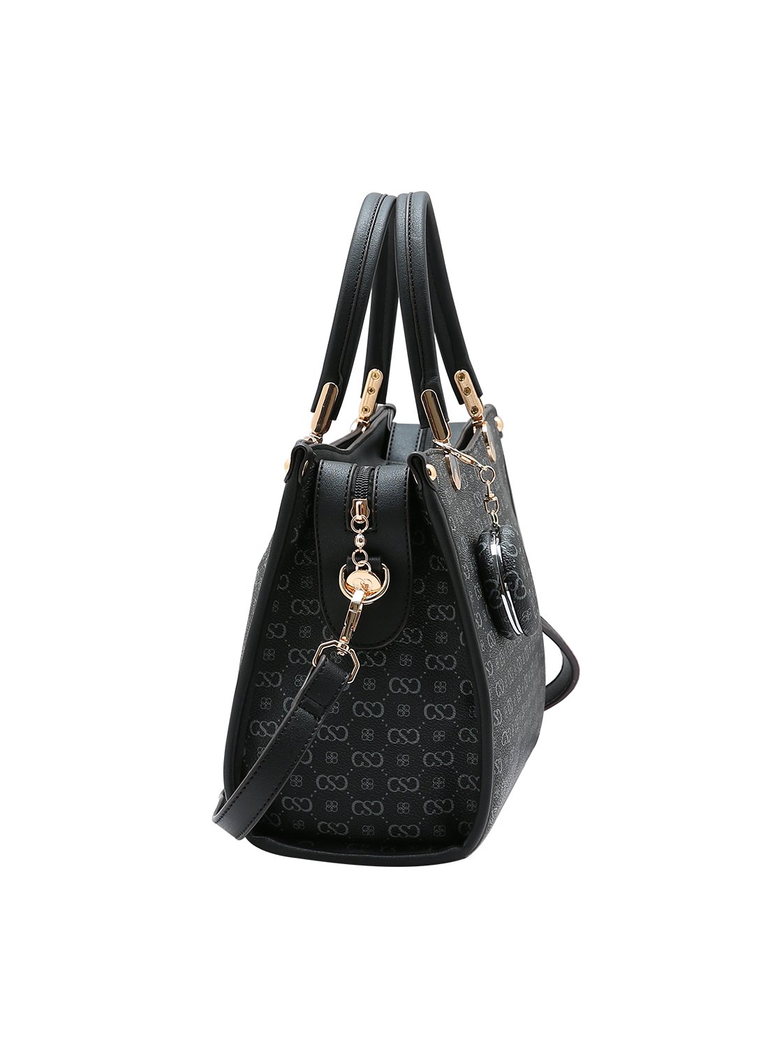 Bolsa Chenson Original Monograma Elegance Preta Alca de Mao Preto 2