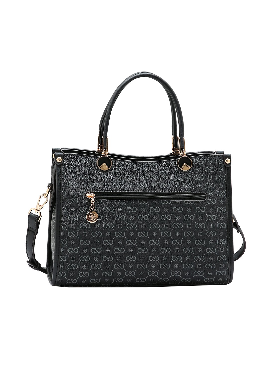 Bolsa Chenson Original Monograma Elegance Preta Alca de Mao Preto 4