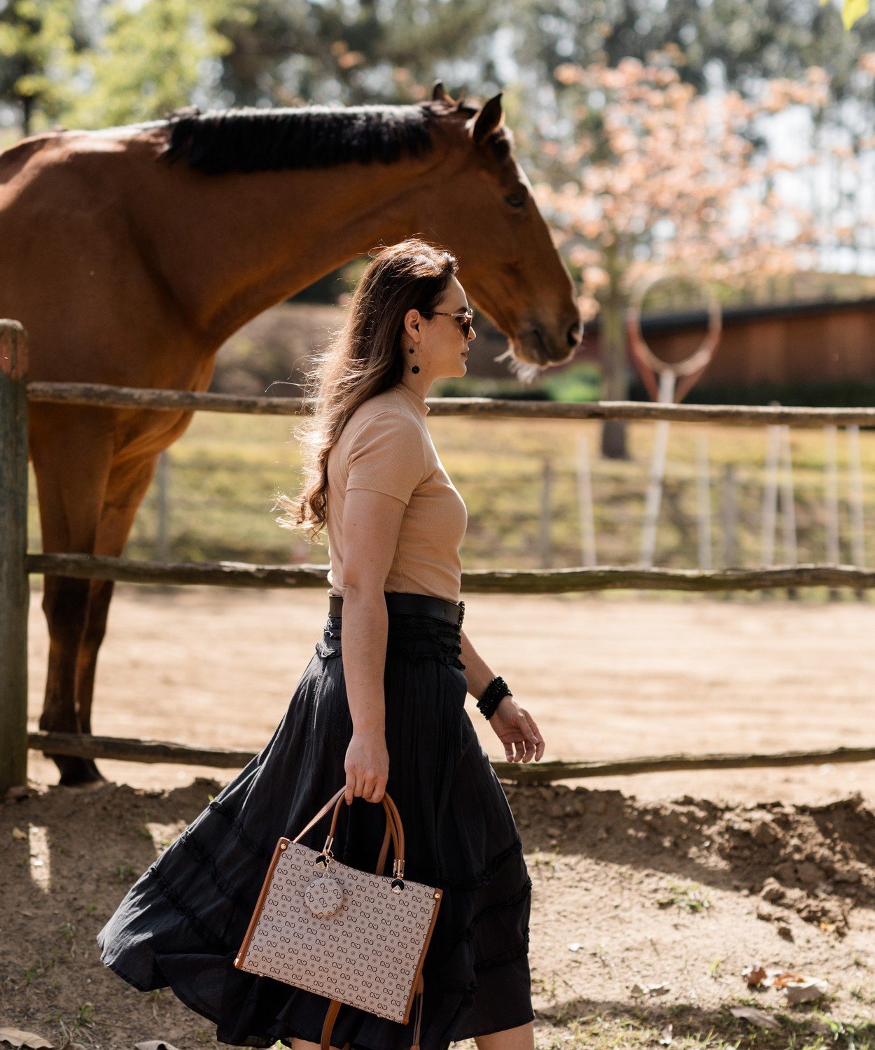 Bolsa Chenson Feminina Cafe Monograma Elegance Marrom 3