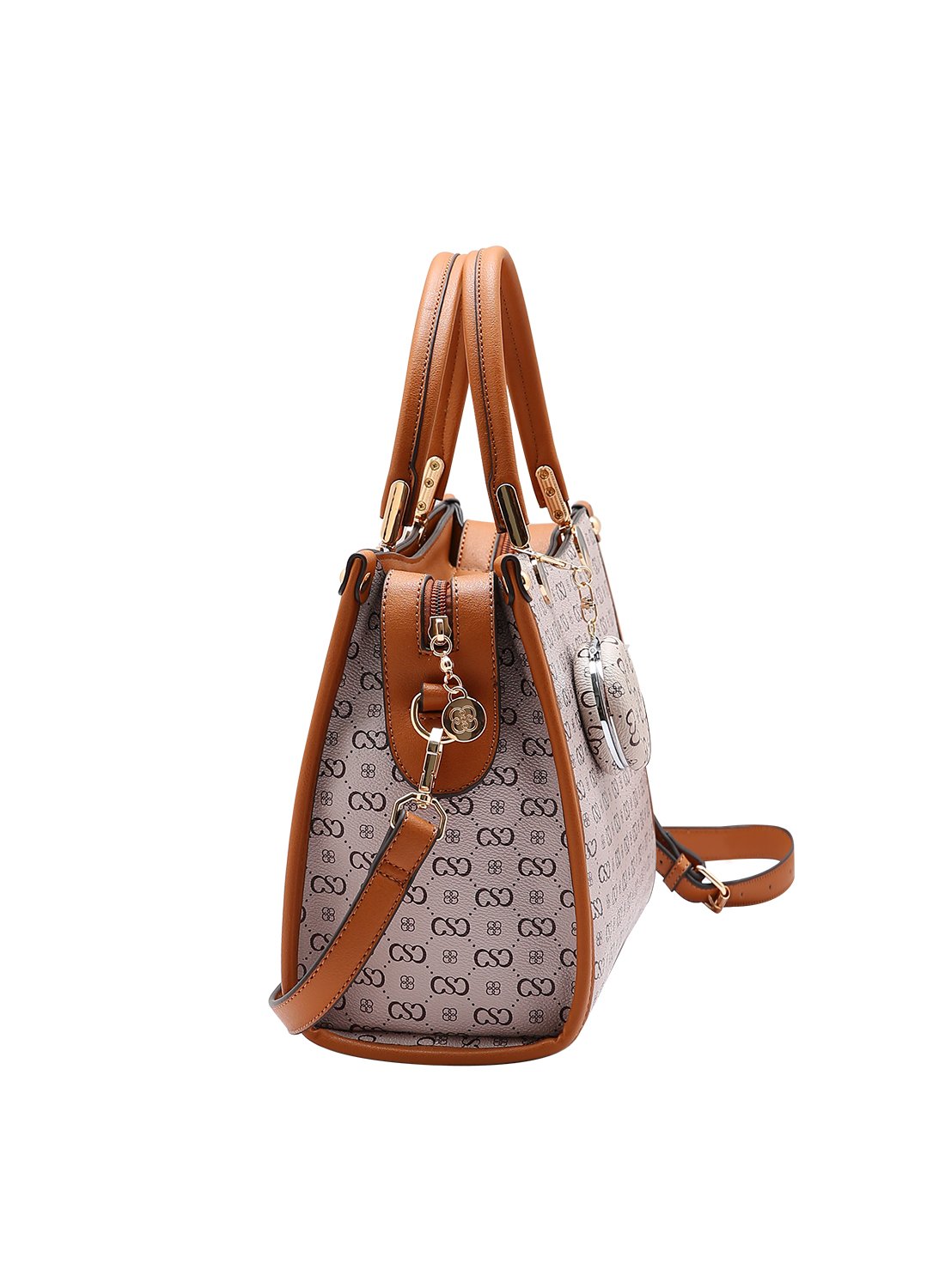 Bolsa Chenson Feminina Bege Original Monograma Elegance - Alca de Mao Bege 4