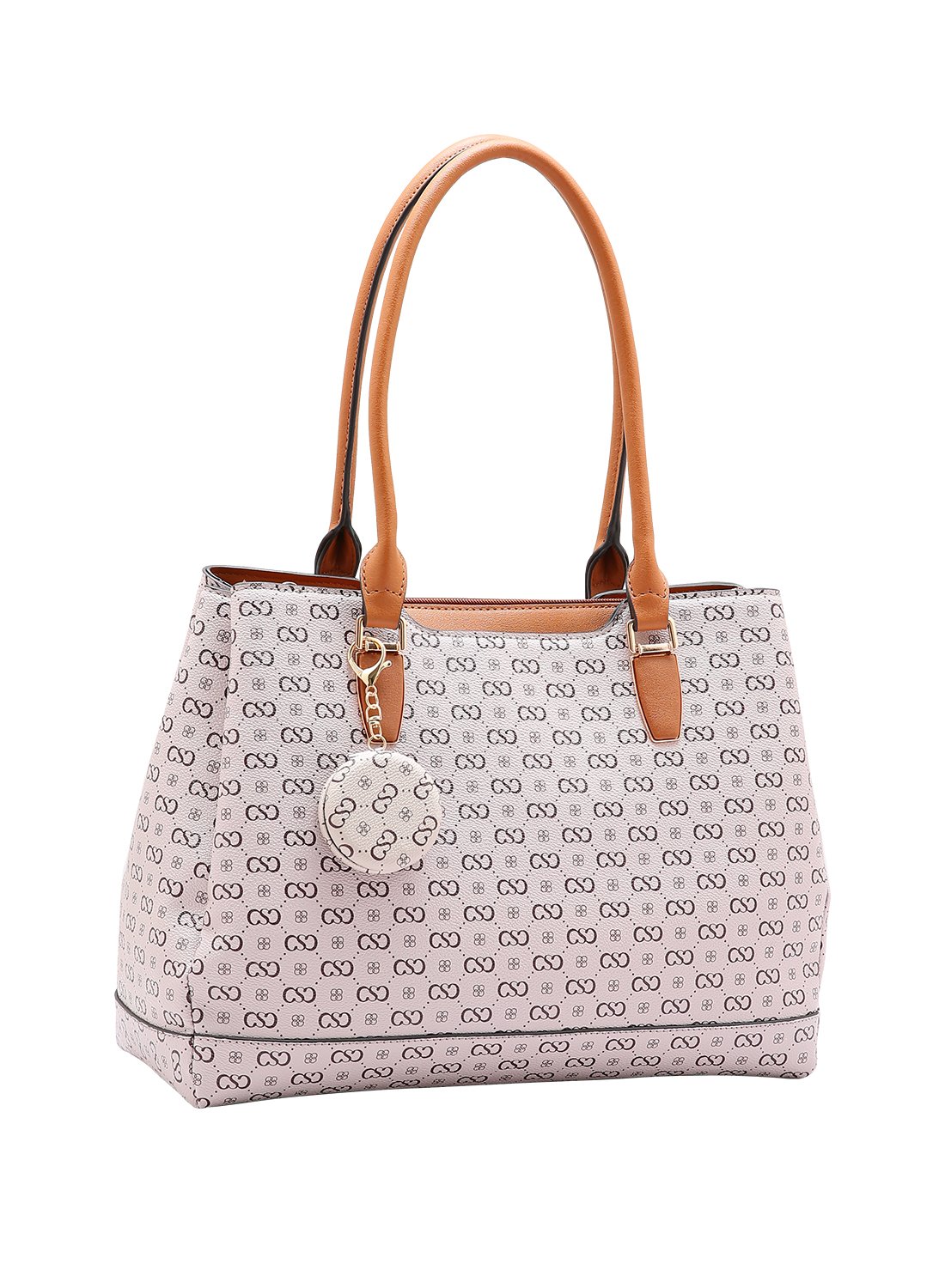 Bolsa Feminina Chenson Monograma Elegance Bege Alca de Ombro