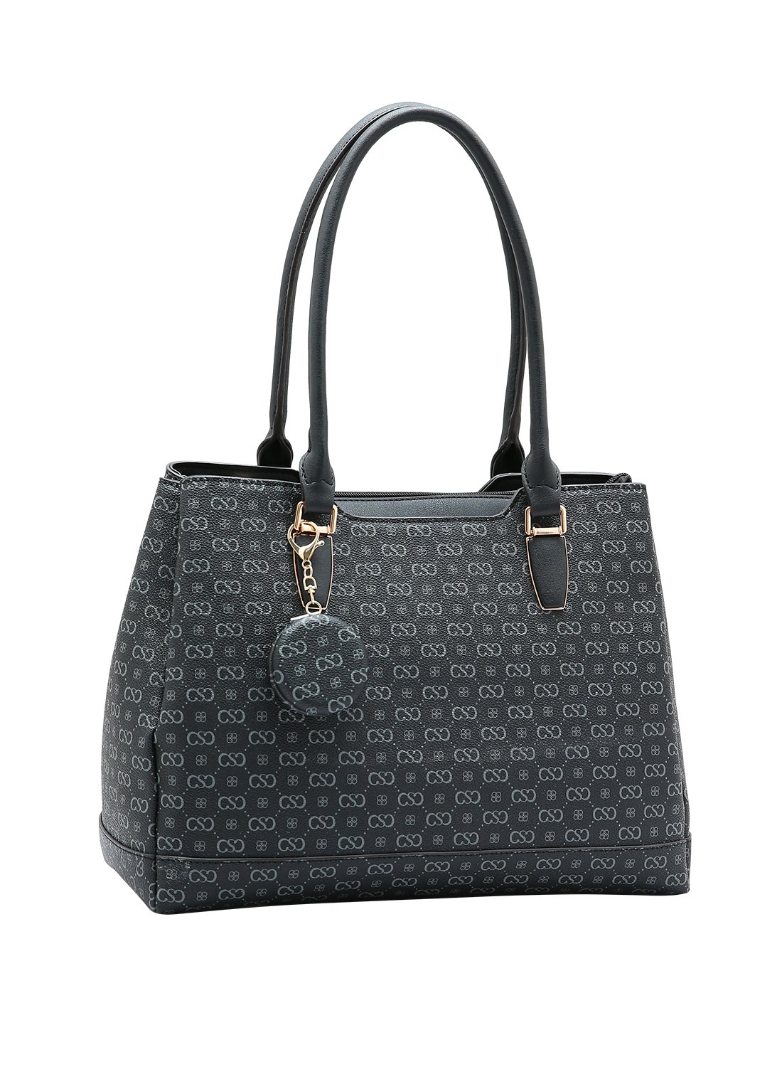 Bolsa Feminina Chenson Monograma Preta de Ombro  Preto 5