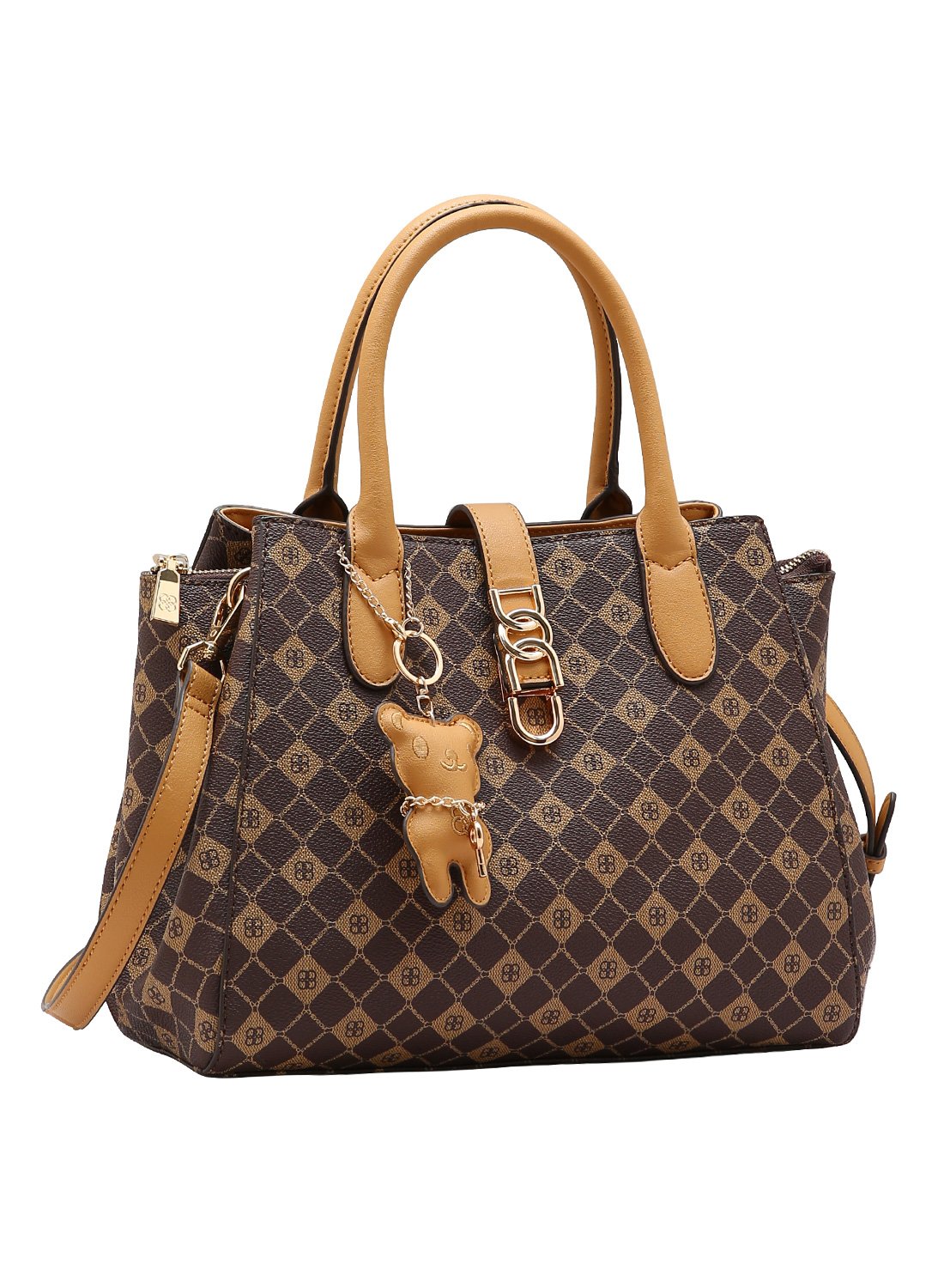 Bolsa Chenson Original Cafe Monograma Elemento Grafico - Alca de Mao