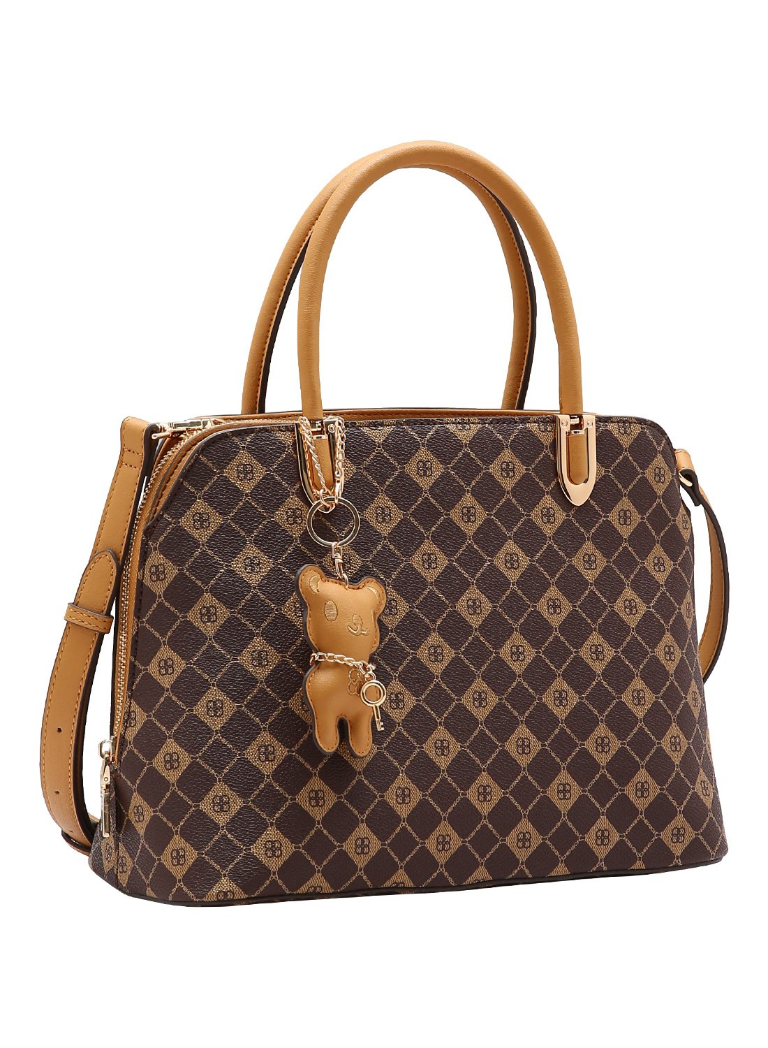 Bolsa Chenson Feminina Original Cafe Monograma Elemento Grafico