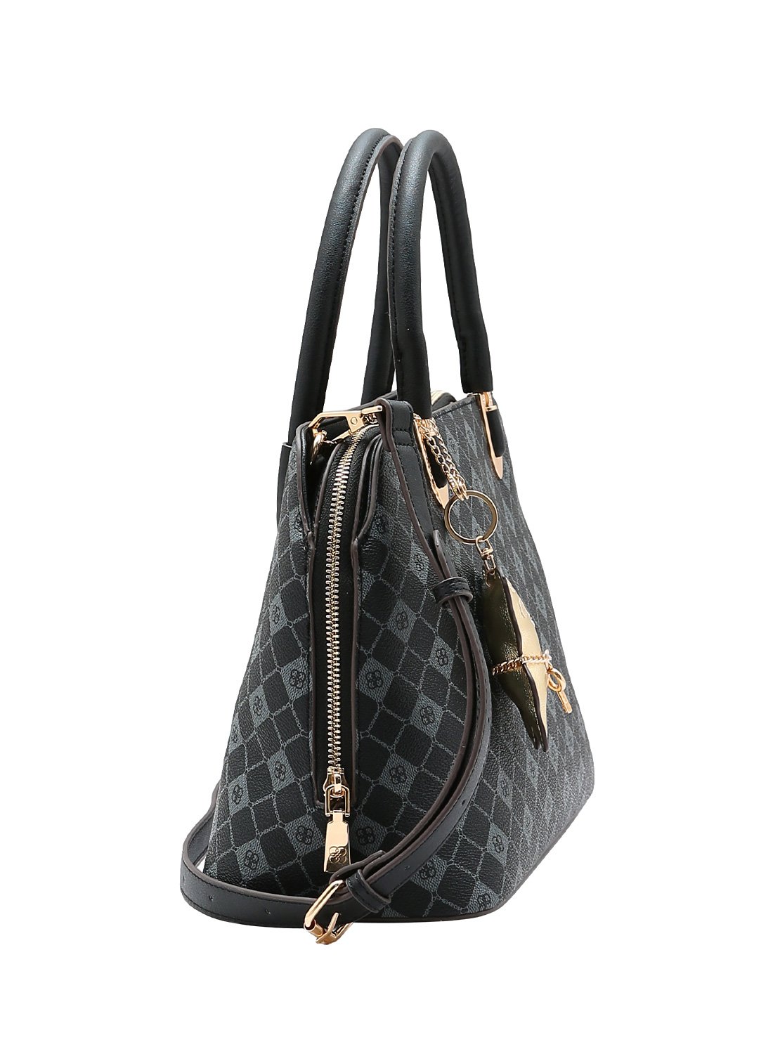 Bolsa Preta Monograma Elemento Grafico Chenson Original Alca de Mao Preto 2