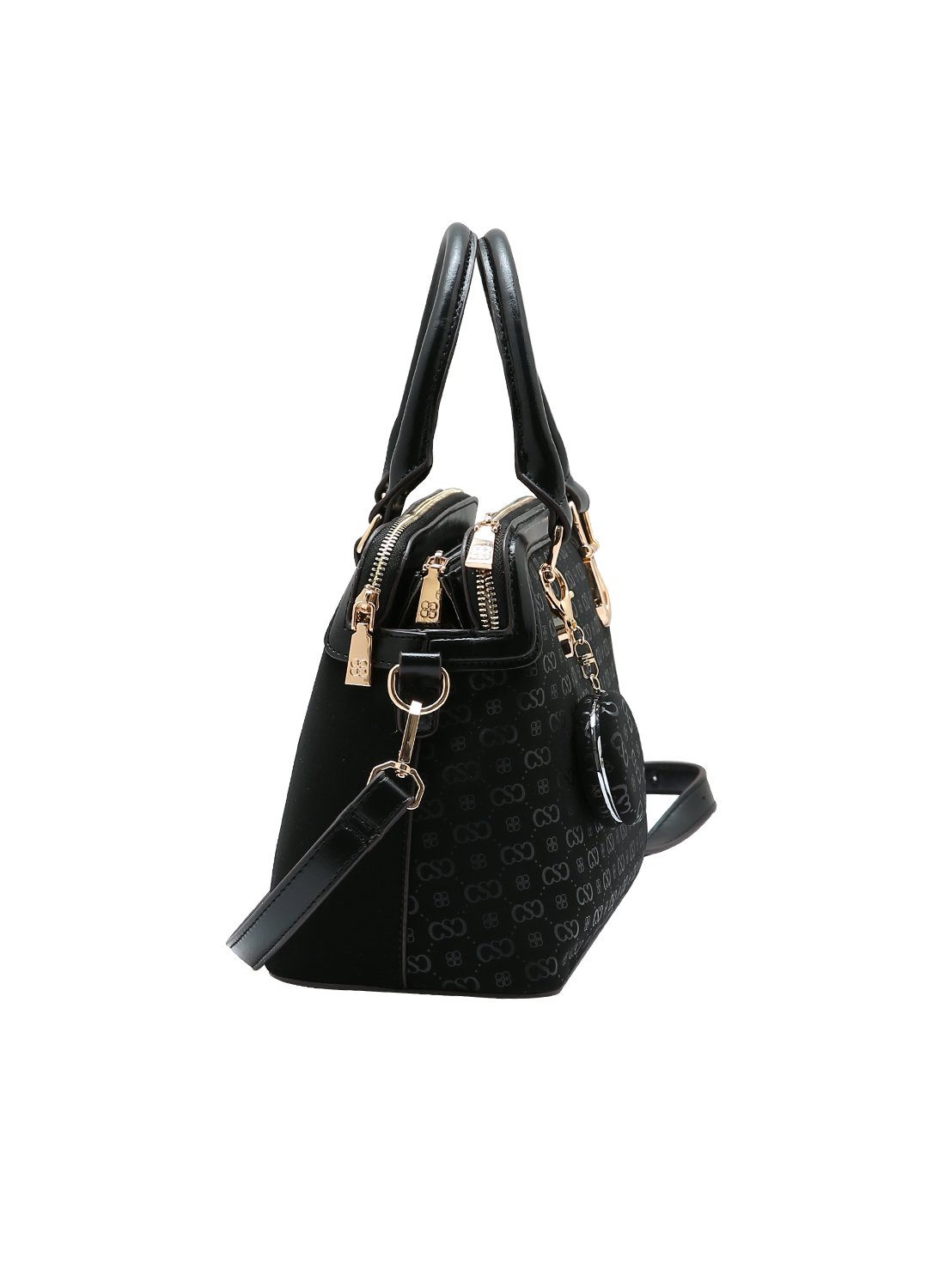 Bolsa Feminina Chenson Original Preta - Relevo Monograma Alca de Mao Preto 2