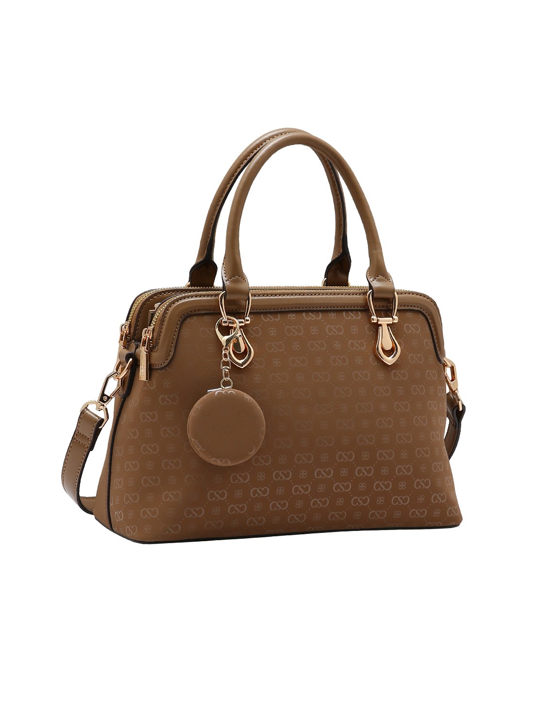 Bolsa Feminina Marrom Original Chenson Relevo Monograma - Alca de Mao