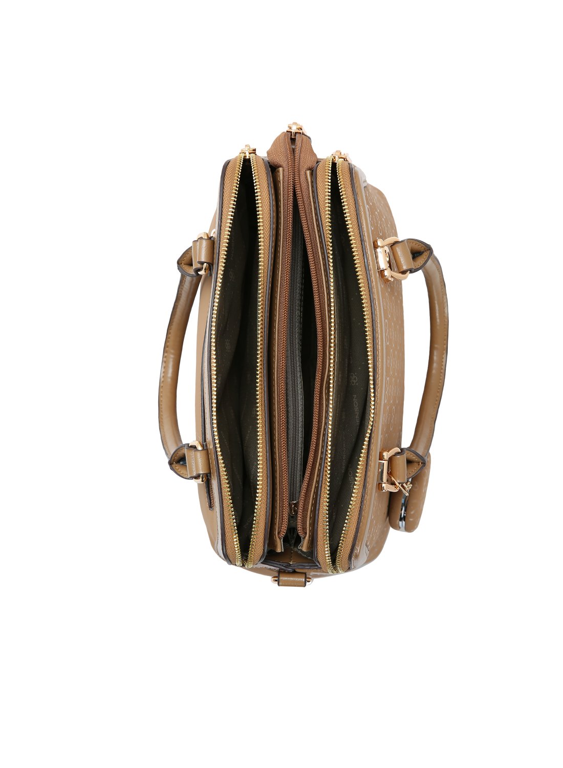 Bolsa Feminina Marrom Original Chenson Relevo Monograma - Alca de Mao Marrom 3