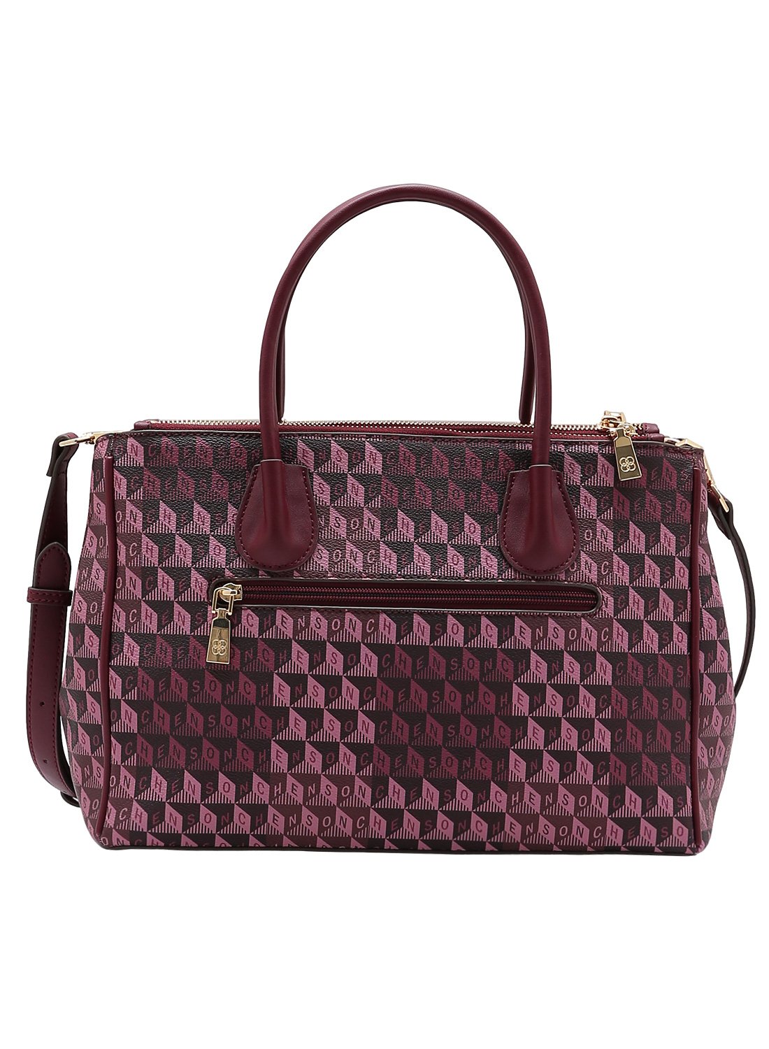 Bolsa Chenson Alca de Mao Original Vinho - Monograma Tridimensional Vermelho 7