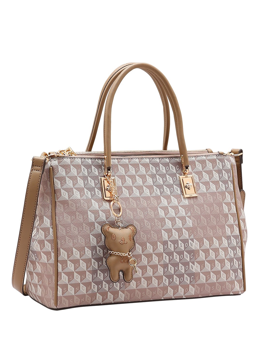 Bolsa Chenson Original Bege Monograma Tridimensional - Alca de Mao