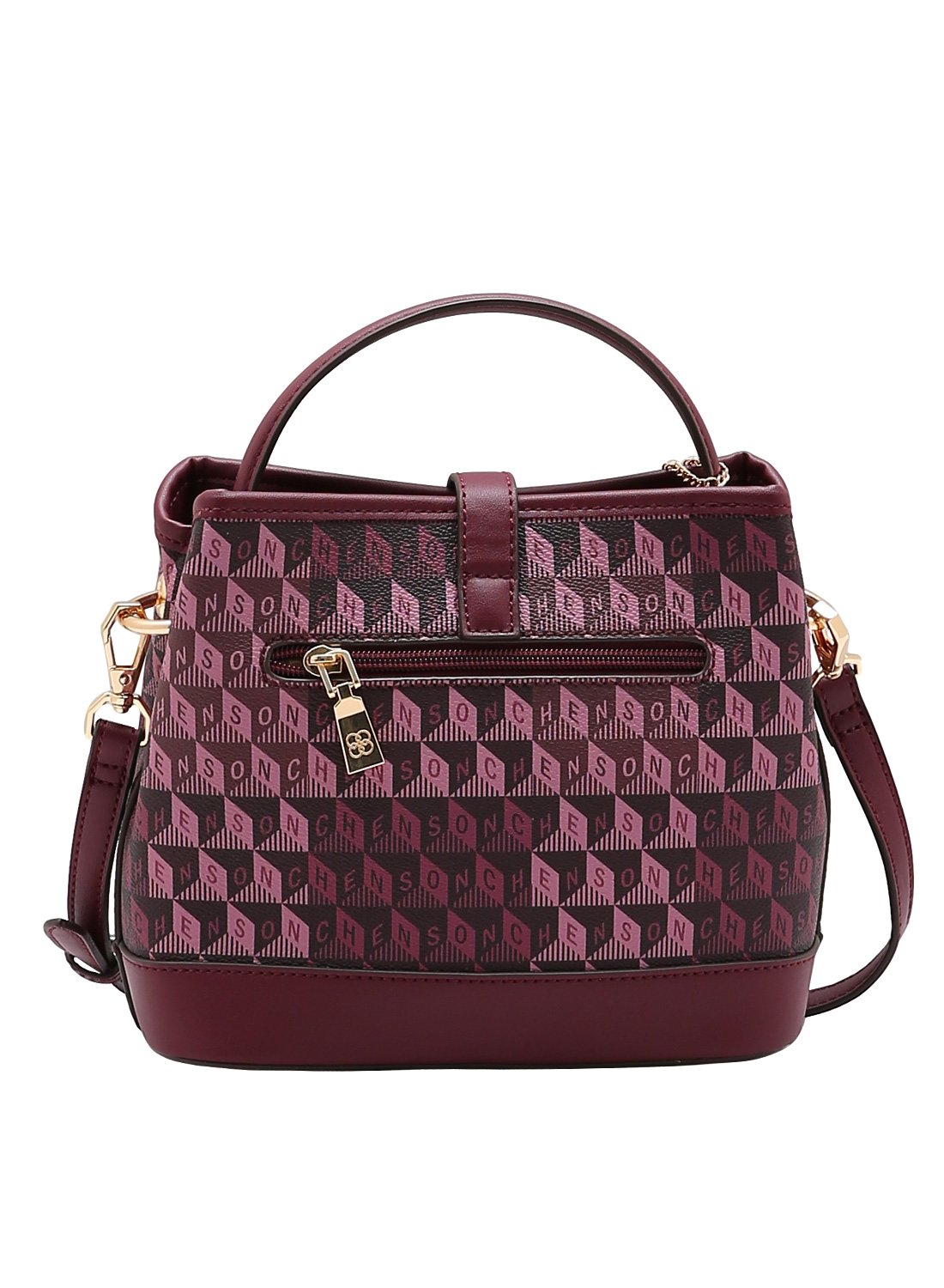 Bolsa Chenson Alca de Mao Original Vinho - Monograma Tridimensional Vermelho 6