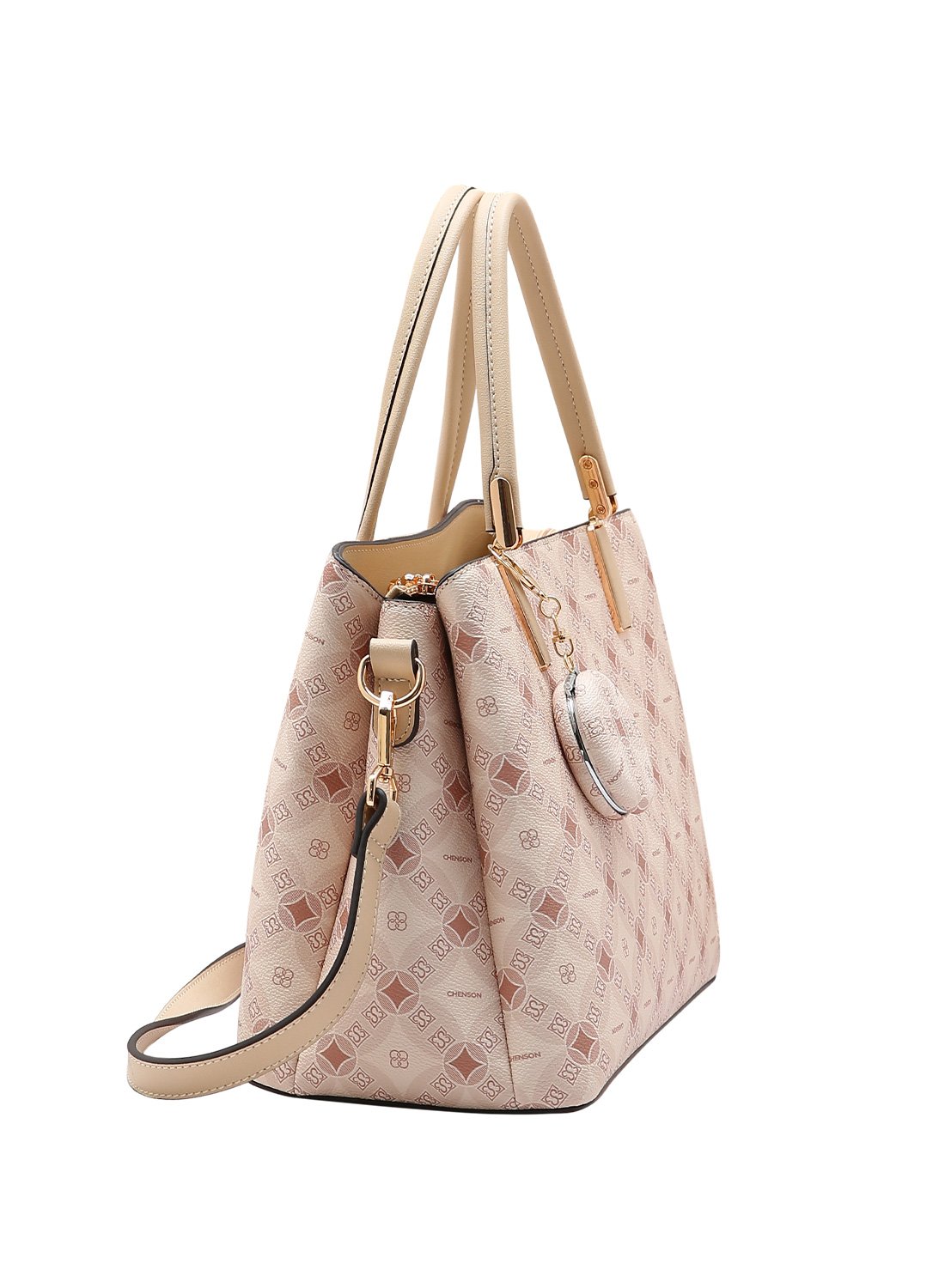 Bolsa Chenson Monograma Contemporaneo Bege Alca de Mao Bege 4