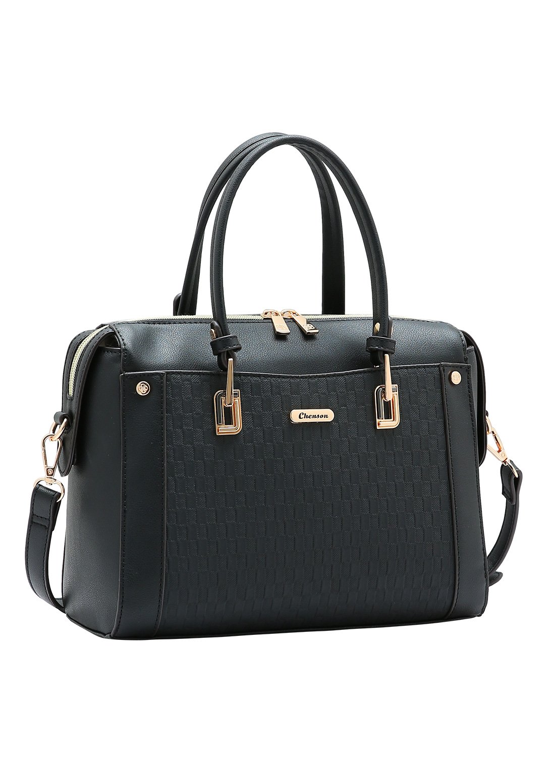 Bolsa Chenson Preta Textura Chic Estilo Classico Original Preto 5