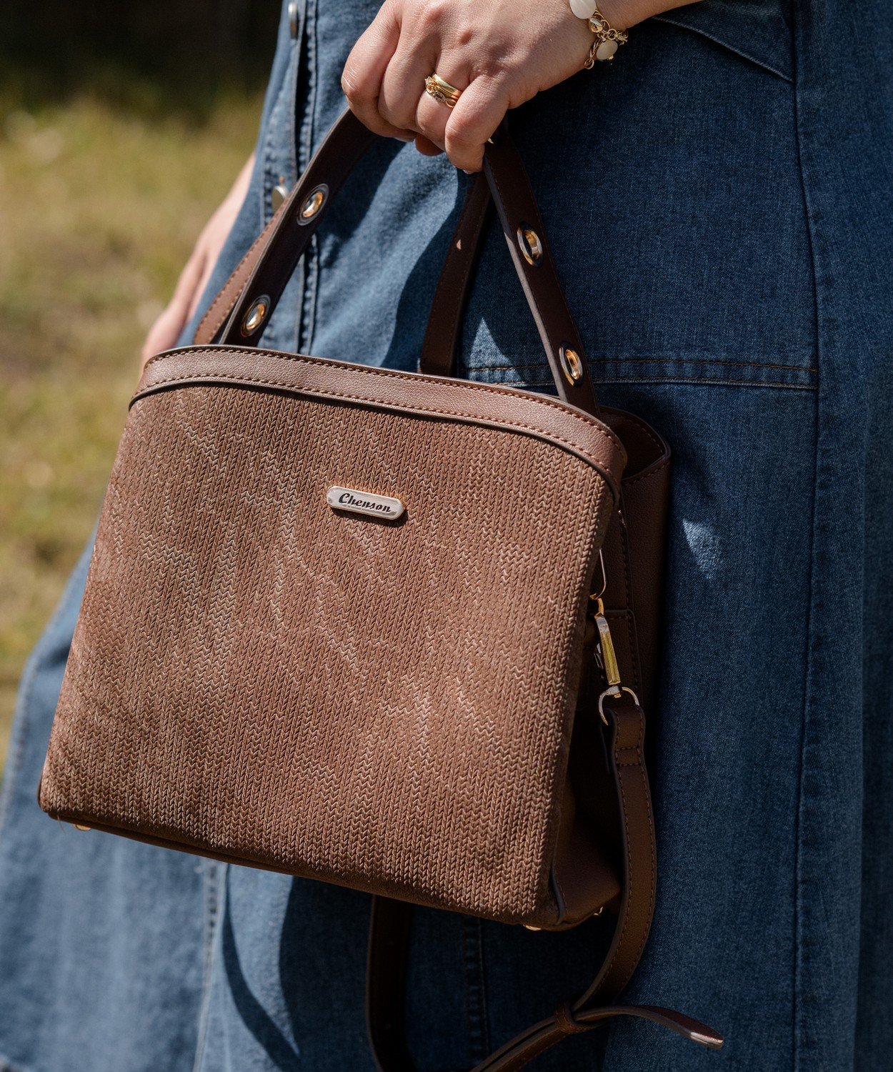 Bolsa Rose Chenson Original Classico Chic Design Atemporal Rosa 4