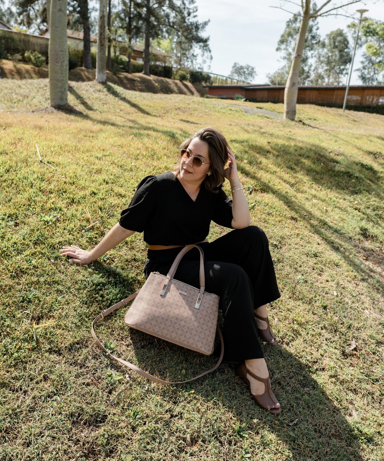 Bolsa Chenson Original Nude Ombro Casual Elemento Grafico Bege 5