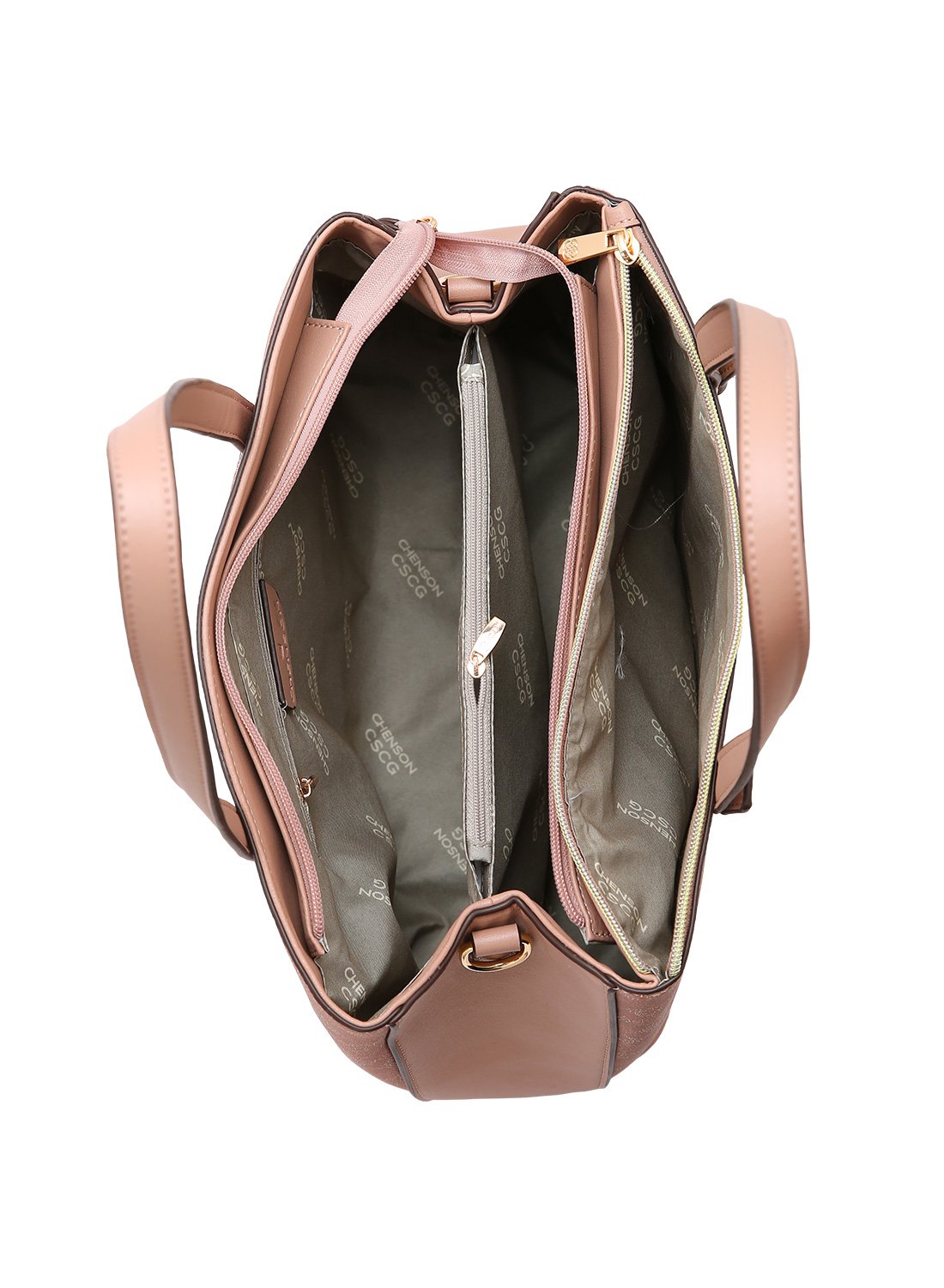 Bolsa Chenson Original Nude Ombro Casual Elemento Grafico Bege 6