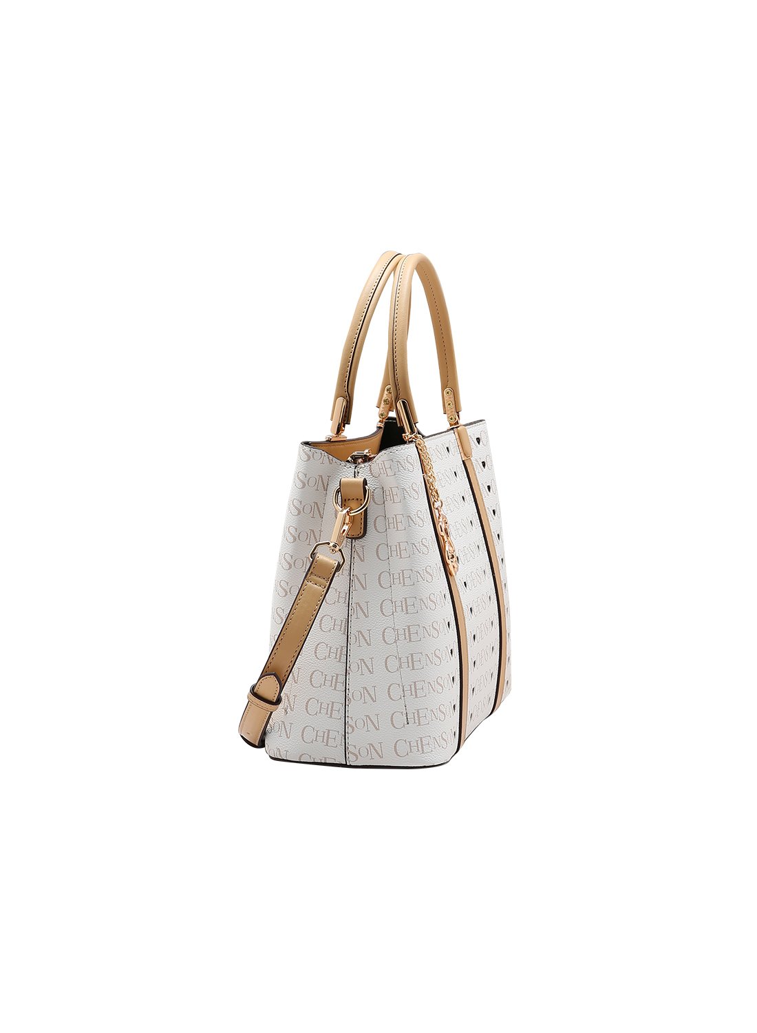 Bolsa Cristal Chenson Bege Cristal Monograma Coracao Original Bege 3