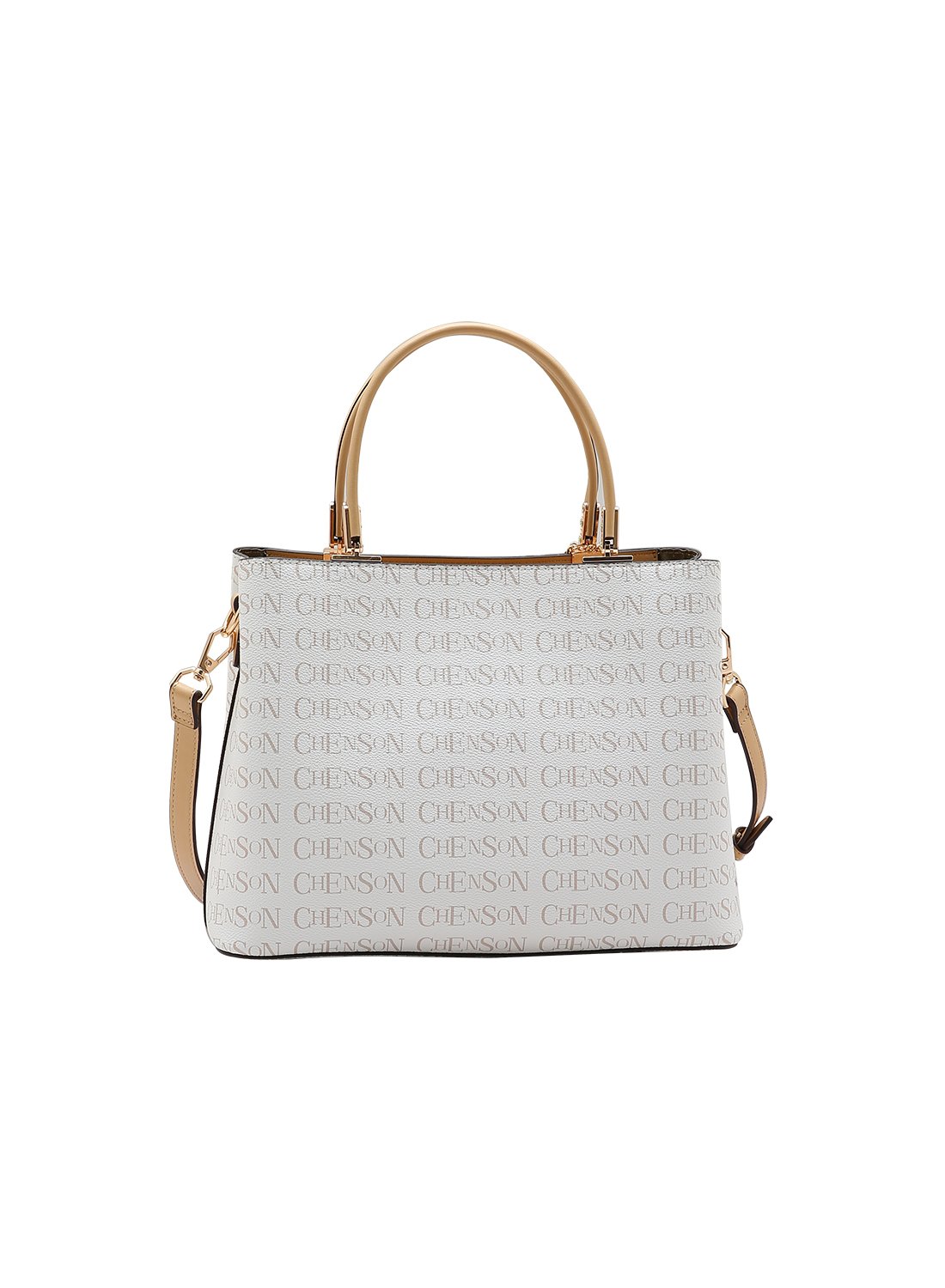 Bolsa Cristal Chenson Bege Cristal Monograma Coracao Original Bege 4