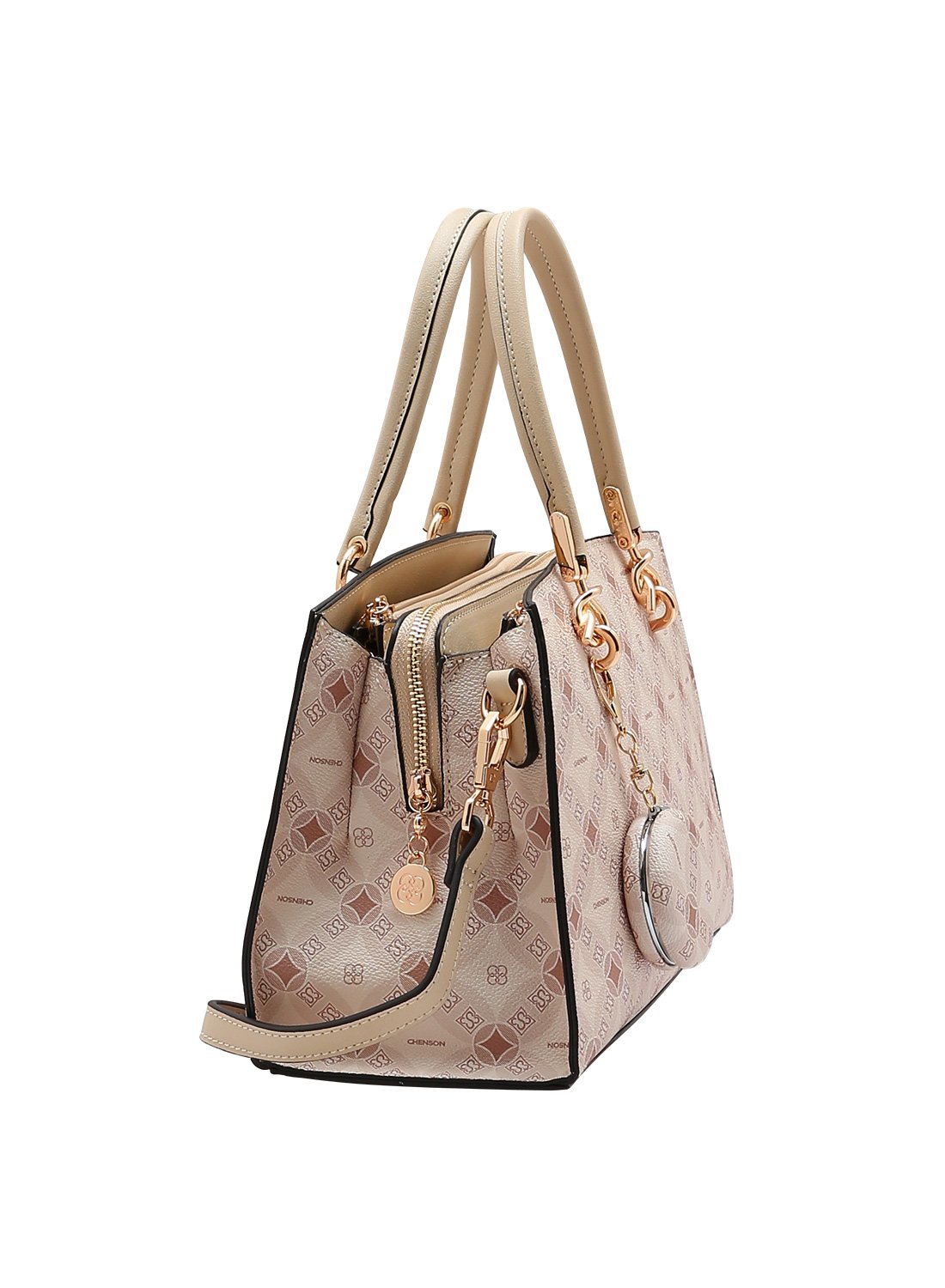 Bolsa de Mao Chenson Original Bege Monograma Contemporaneo Bege 2