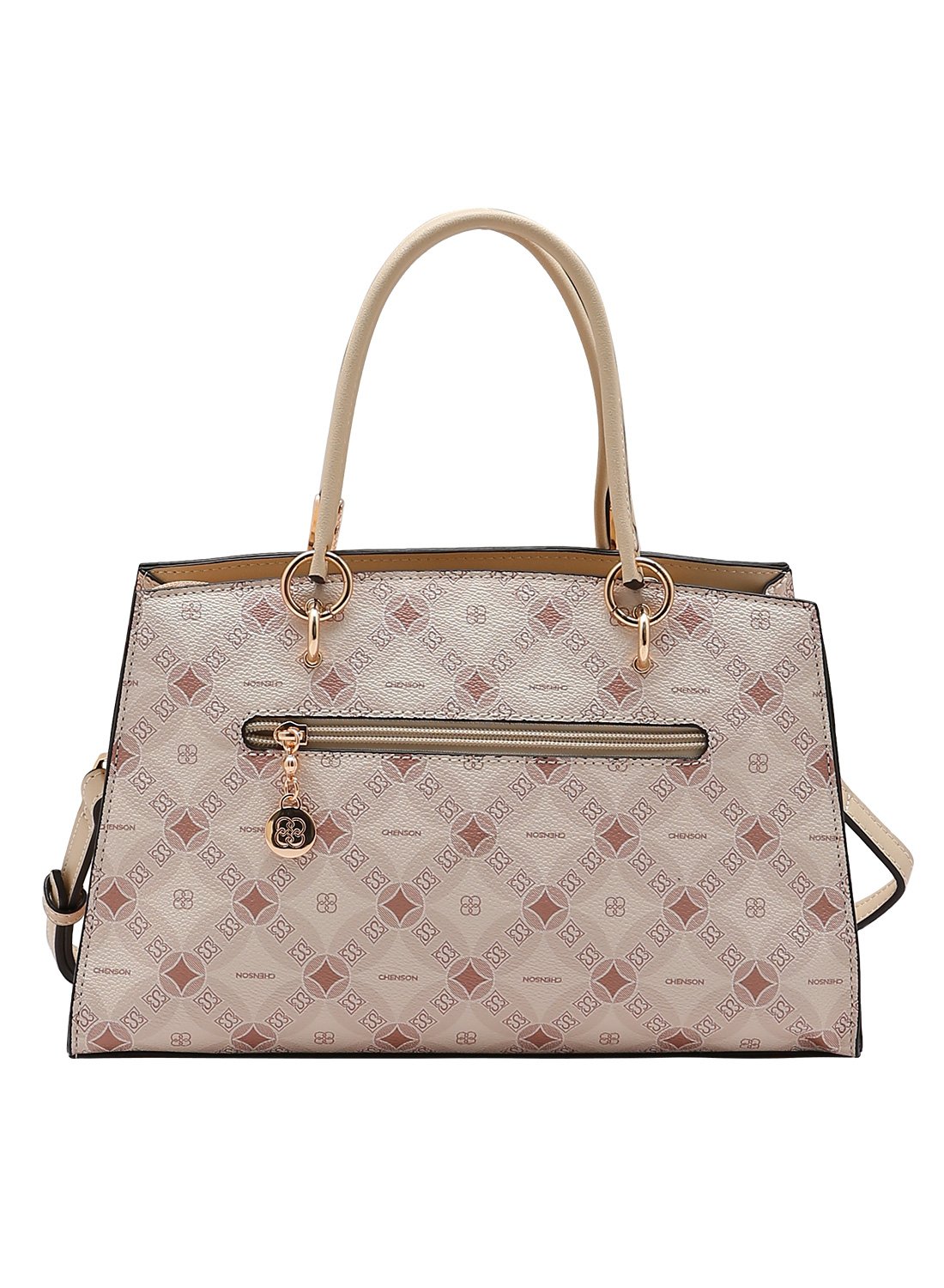 Bolsa de Mao Chenson Original Bege Monograma Contemporaneo Bege 5