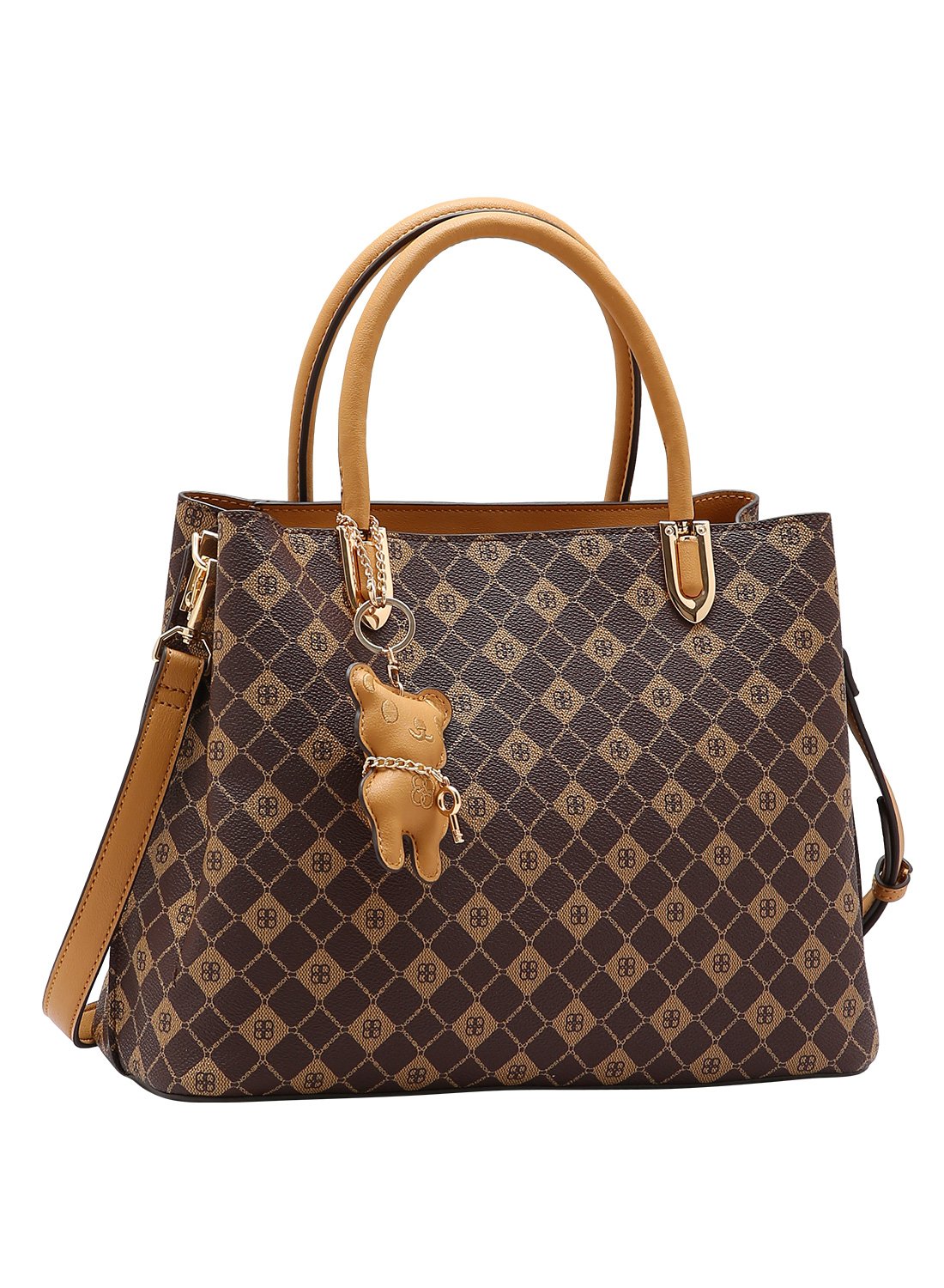 Bolsa de Mao Chenson Cafe Monograma Elemento Grafico Versatil