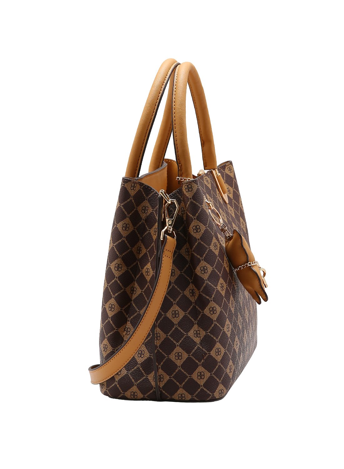 Bolsa de Mao Chenson Cafe Monograma Elemento Grafico Versatil Marrom 2