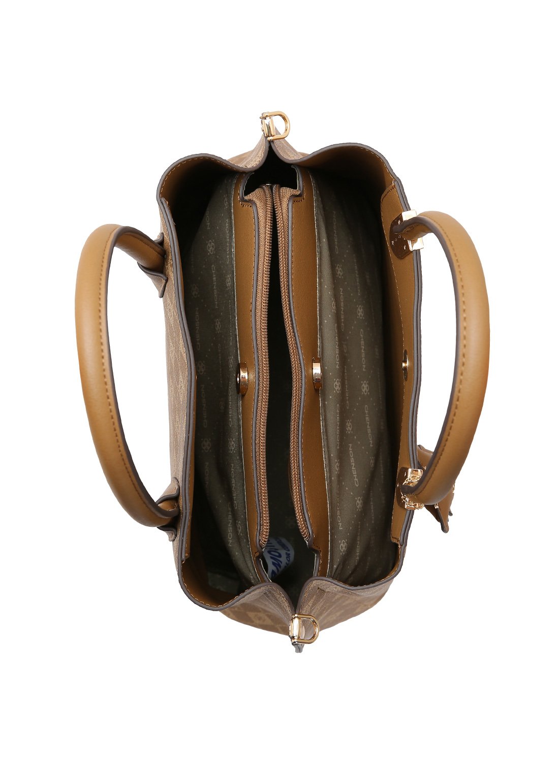 Bolsa de Mao Chenson Cafe Monograma Elemento Grafico Versatil Marrom 3