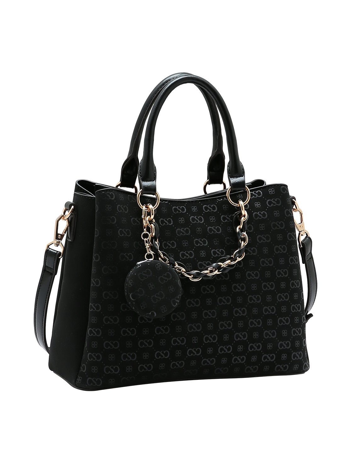 Bolsa de Mao Chenson Preta - Relevo Monograma Elegante