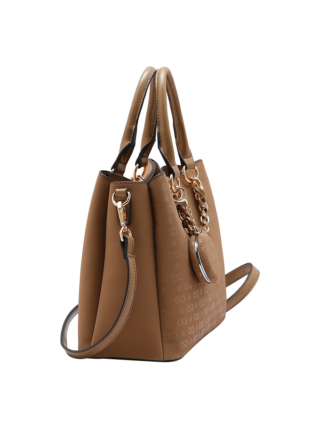 Bolsa Marrom Chenson Relevo Monograma Design Sofisticado Marrom 4