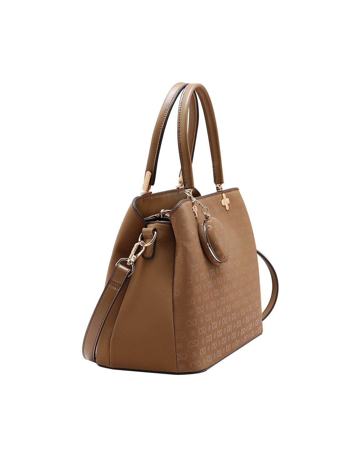 Bolsa de Mao Chenson Marrom Relevo Monograma Sofisticada Marrom 2