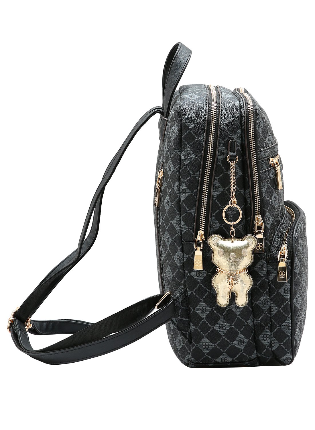 Mochila Chenson Preta Elemento Grafico Design Moderno Preto 4