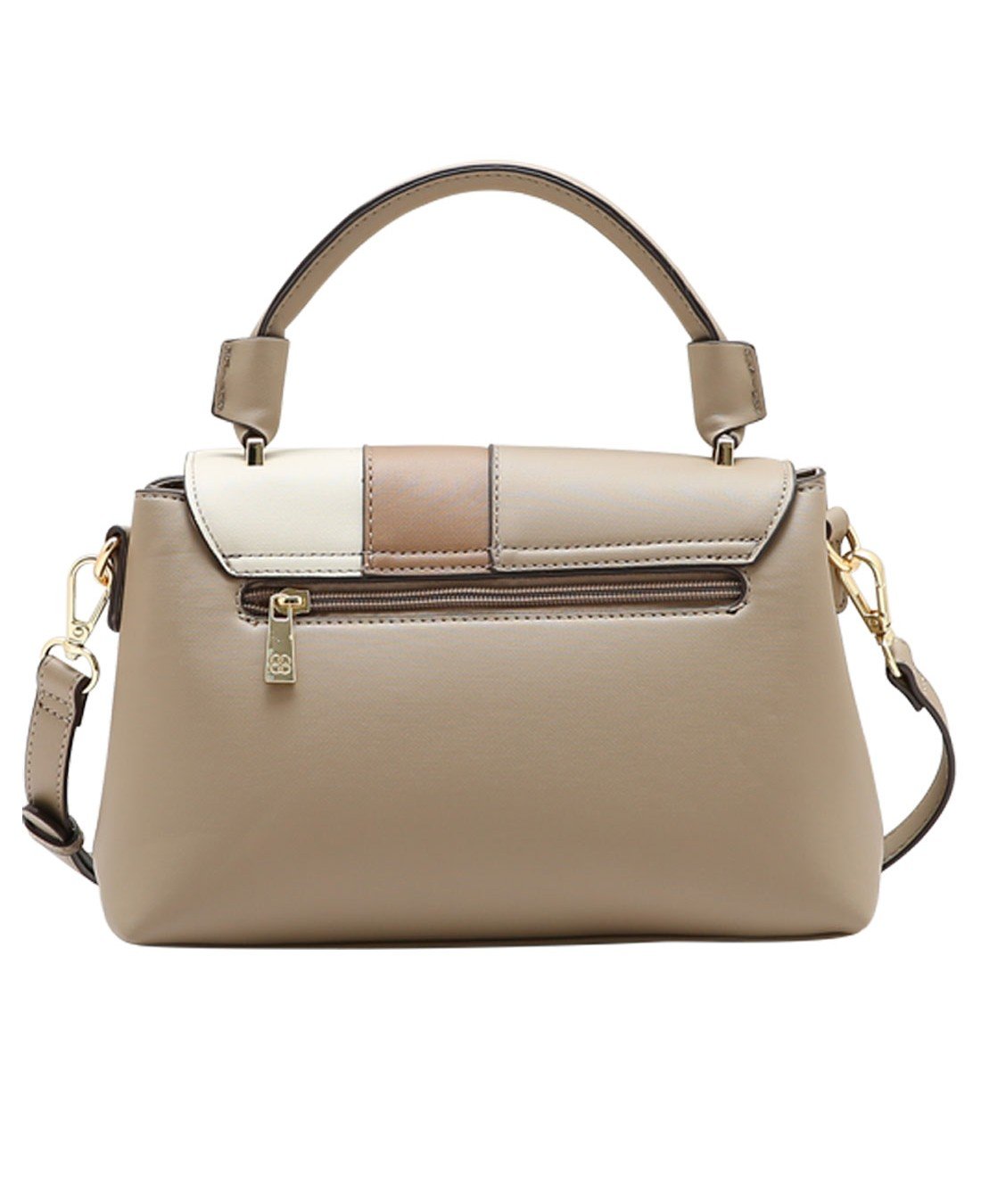Bolsa Satchel Patchwork - Alca de Mao - Chenson 3485933 Natural Natural 4