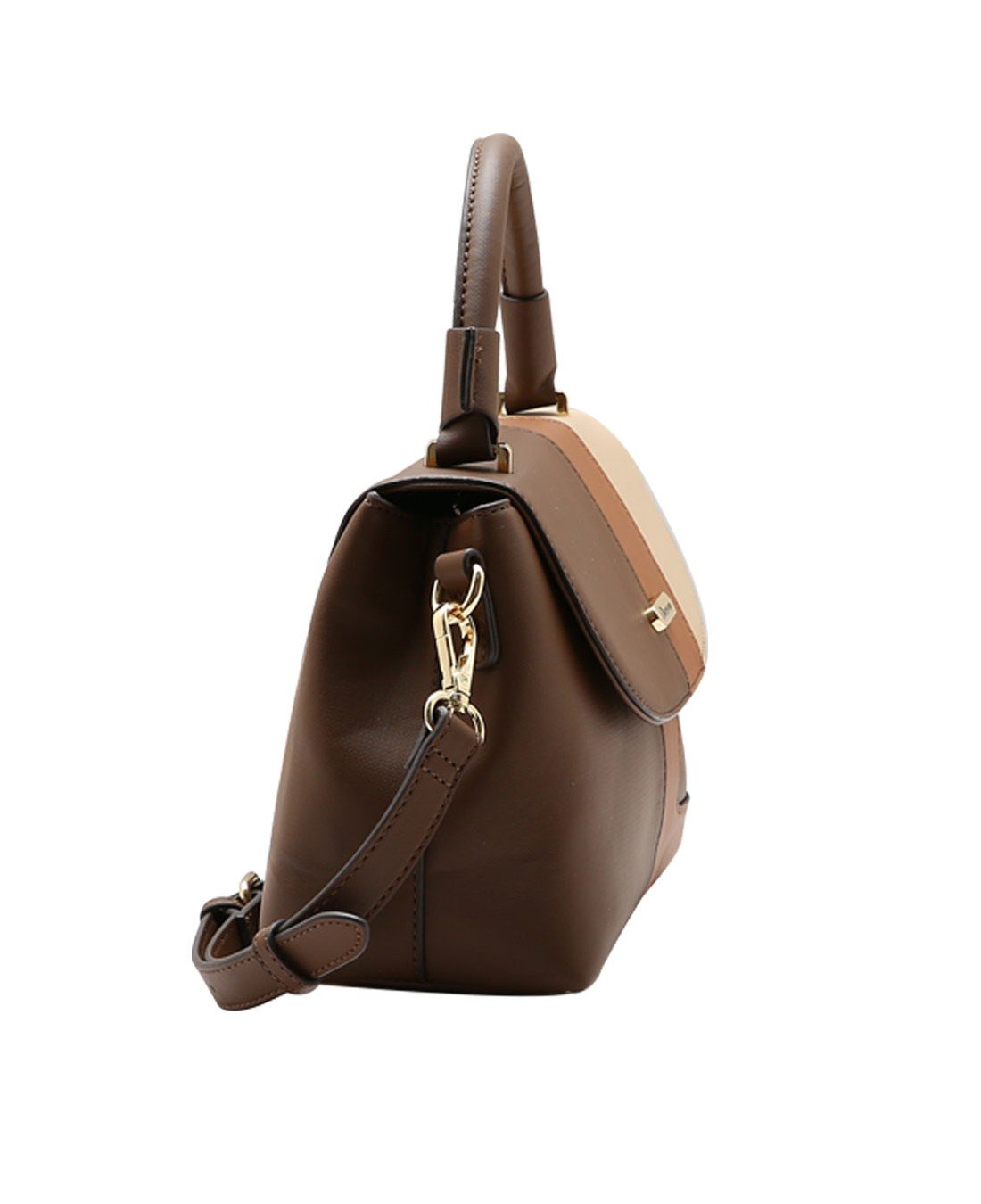 Bolsa Satchel Patchwork - Alca de Mao - Chenson 3485933 Cafe Café 2