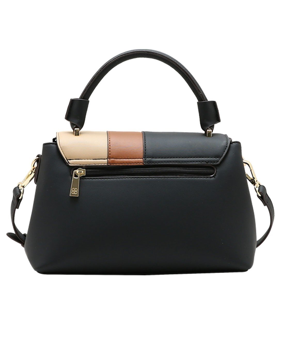 Bolsa Satchel Patchwork - Alca de Mao - Chenson 3485933 Preto Preto 4