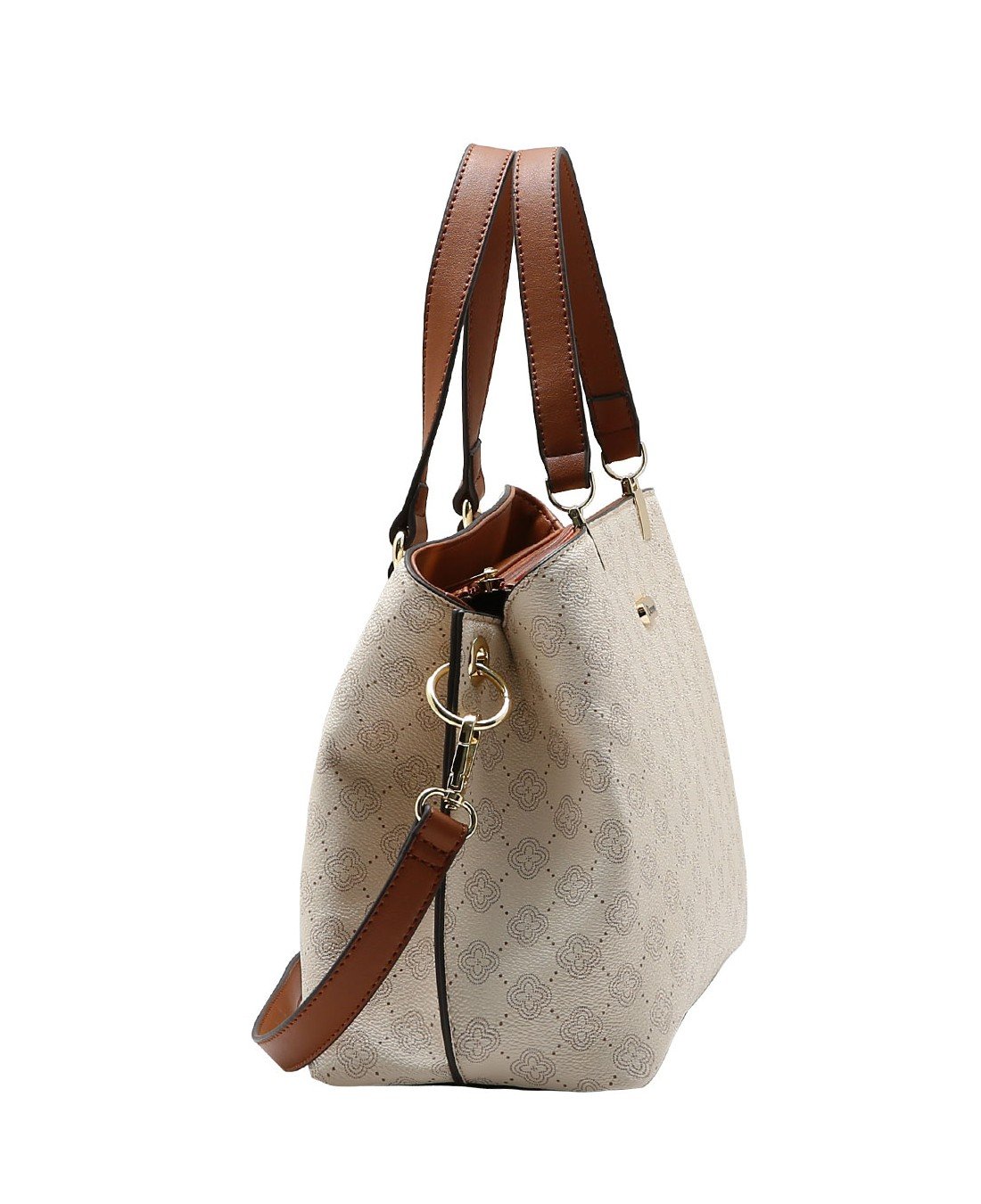 Bolsa Tote Classica - Elemento Grafico - Alca de Mao - Chenson 3485881 Bege Bege 2