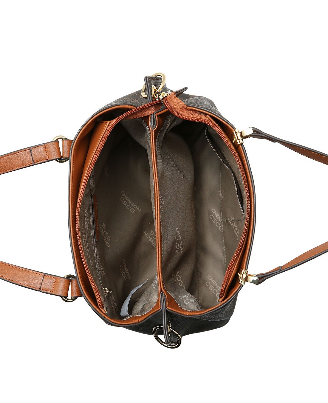 Bolsa Tote Classica - Elemento Grafico - Alca de Mao - Chenson 3485881 Cafe Café 3