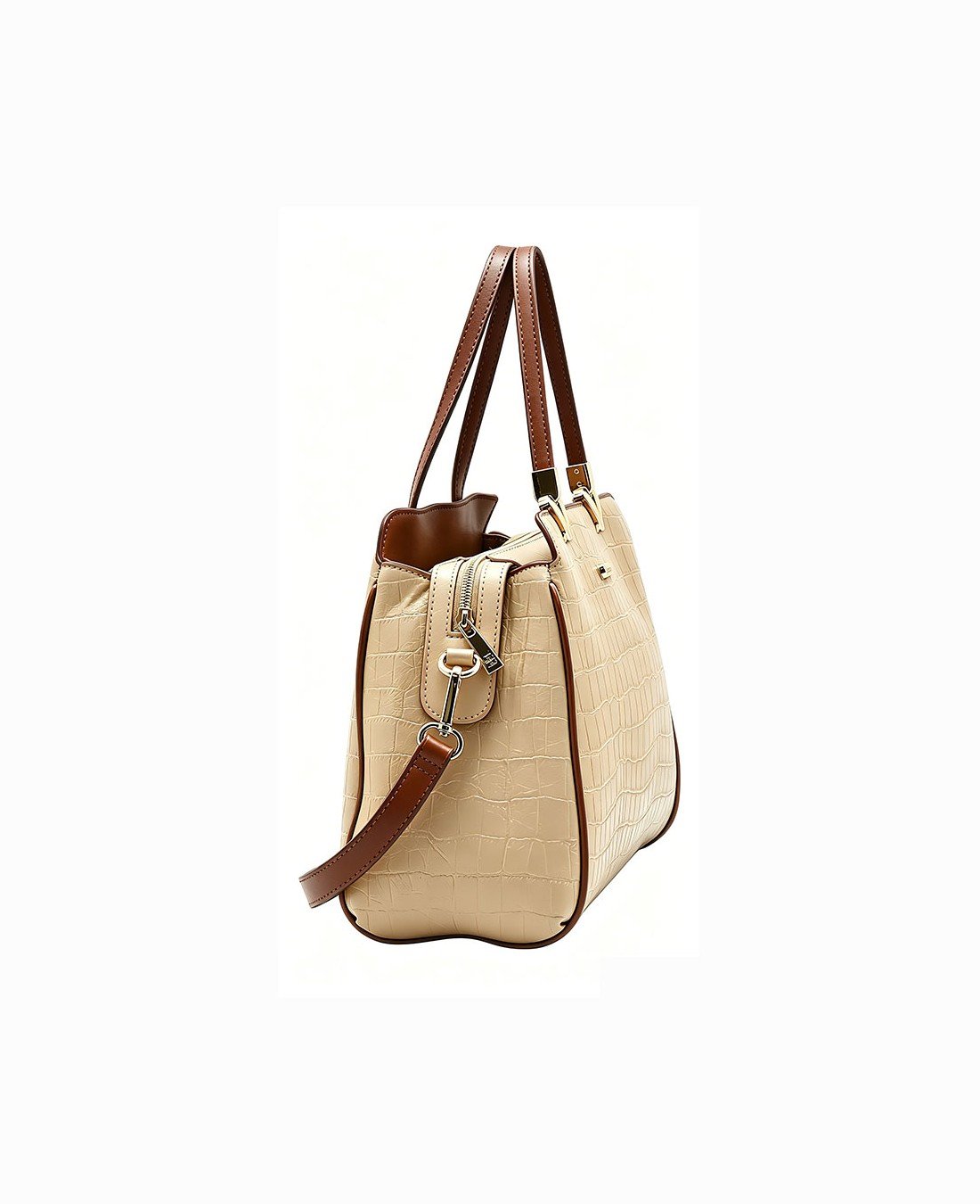 Bolsa Tote Classica Croco - Alca de mao - Chenson 3485958 Bege Bege 2