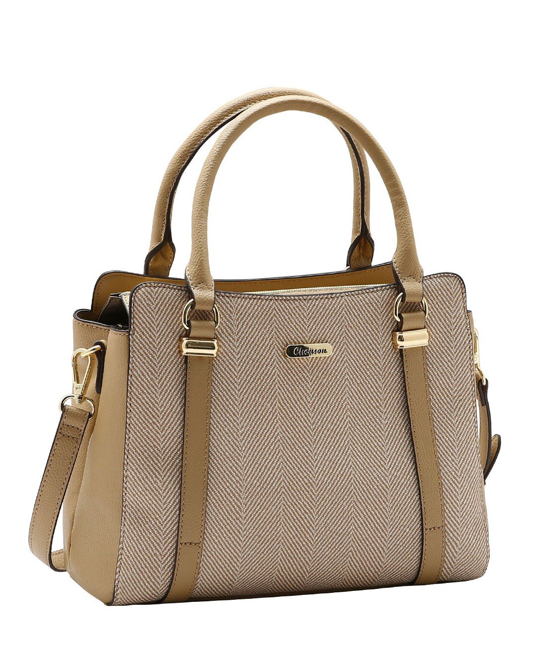 Bolsa Tote Contrastes - Alca de Mao - Chenson 3485924 Bege