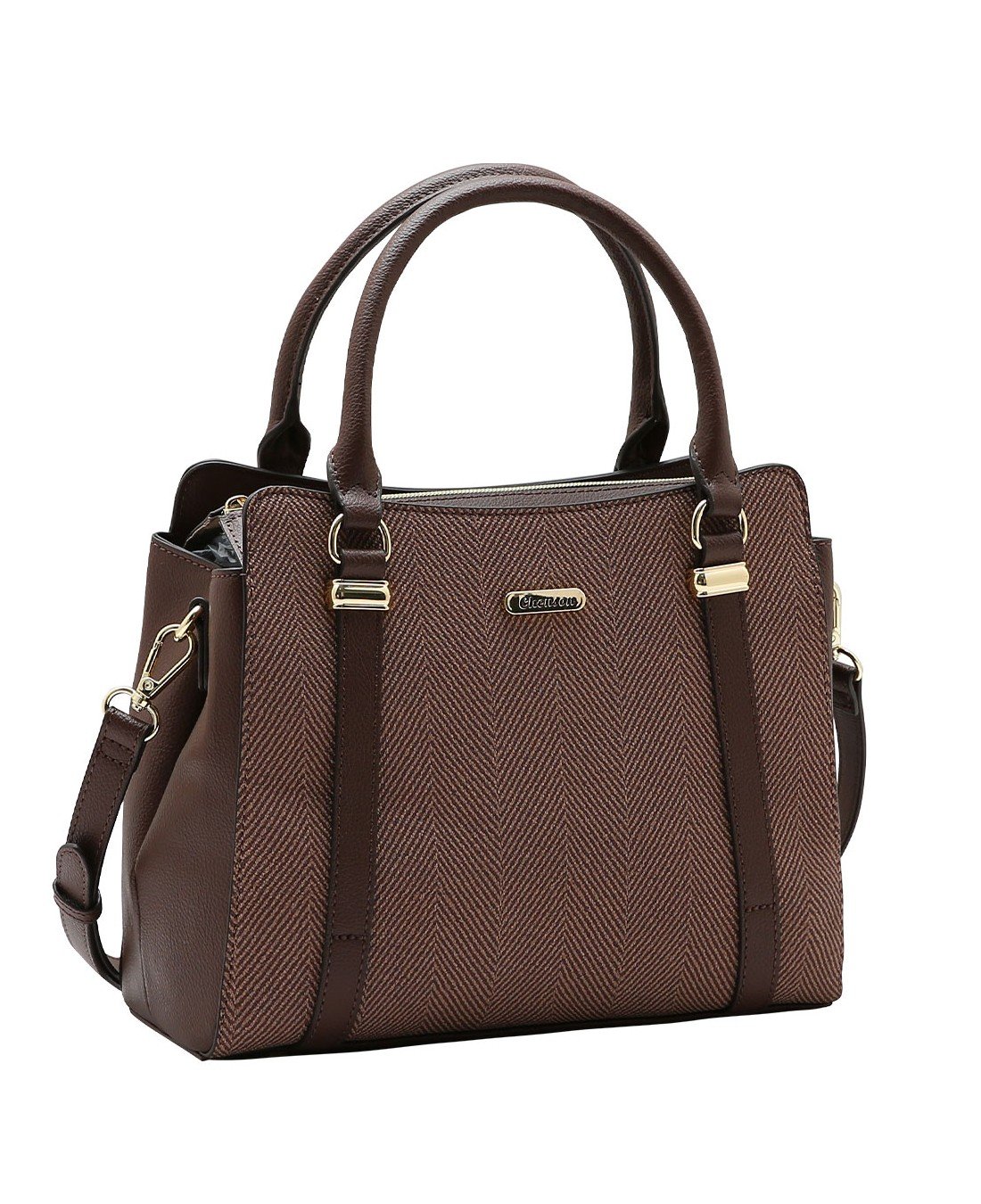Bolsa Tote Contrastes - Alca de Mao - Chenson 3485924 Cafe