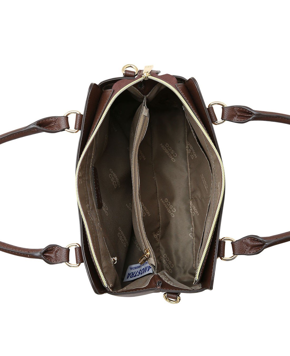 Bolsa Tote Contrastes - Alca de Mao - Chenson 3485924 Cafe Café 3
