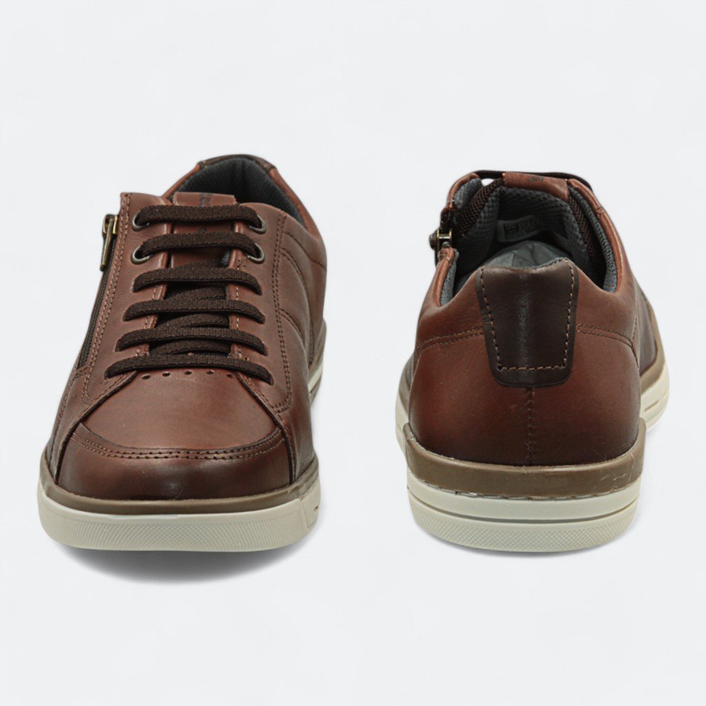 Sapatênis Pegada em Couro Masculino 11931302 Marrom 5