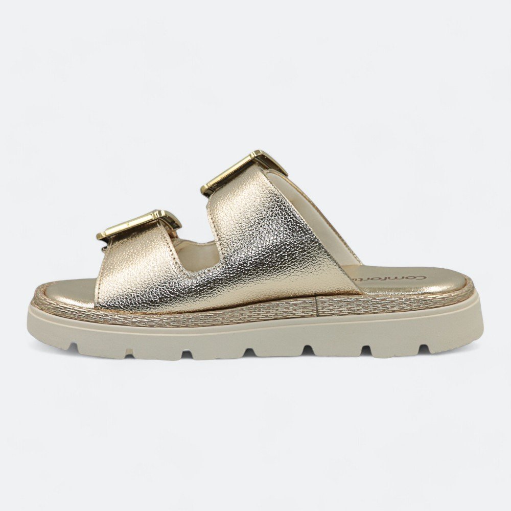 Chinelo Comfortflex Flatform Feminino 2446402-01 Dourado 4