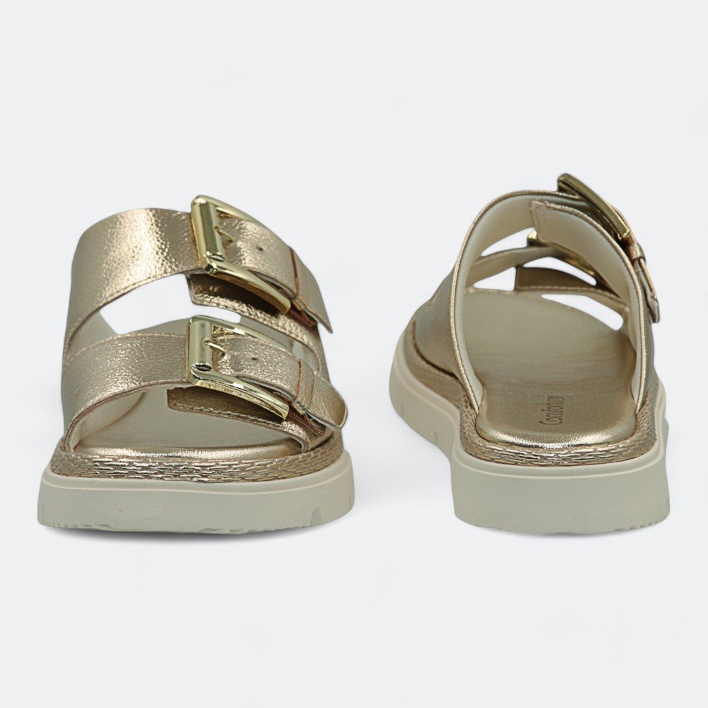 Chinelo Comfortflex Flatform Feminino 2446402-01 Dourado 5