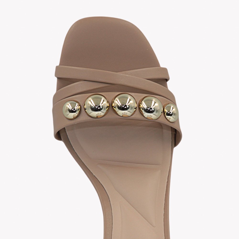 Sandália Mariotta Salto Médio Feminina 2074613-01 Taupe 3