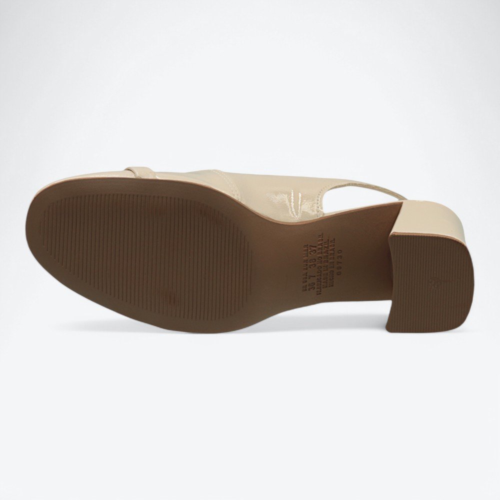 Sapato Dakota Slingback Salto Bloco Feminino D0281-01 Bege Claro 6