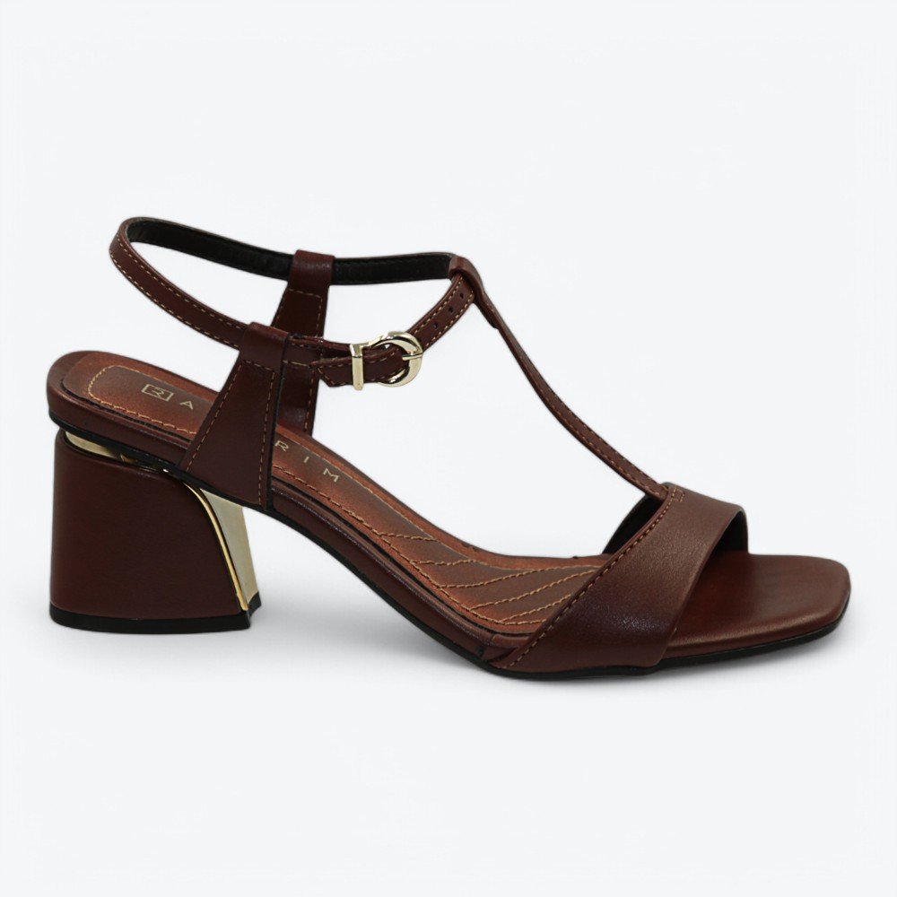 Sandália Ramarim Salto Médio Feminina 2528102-01 Marrom