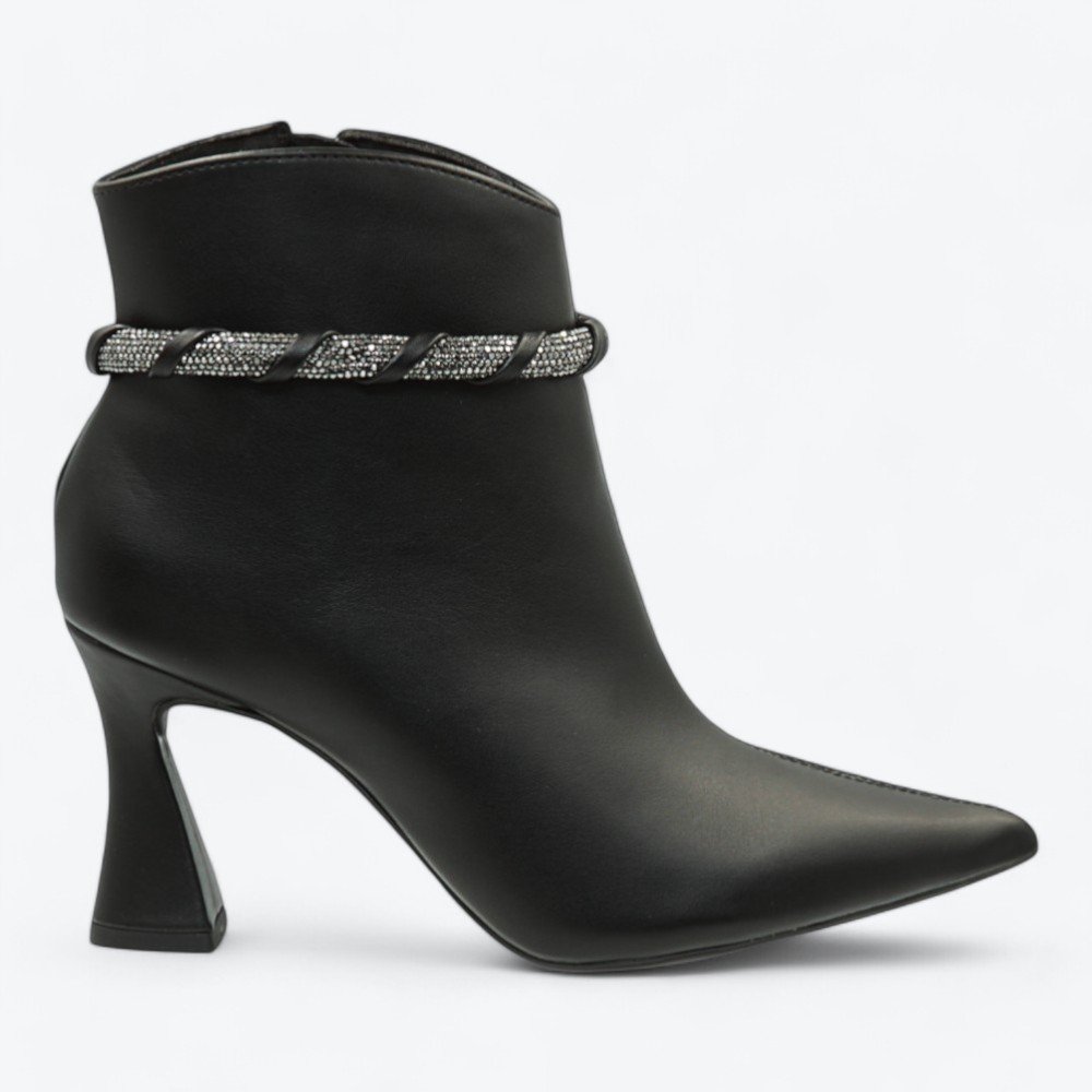 Bota Mariotta Salto Alto Flare Feminina 1969003-01 Preto 1